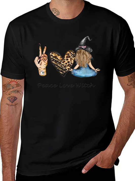 Peace Love Witch T-Shirt - Black Tee