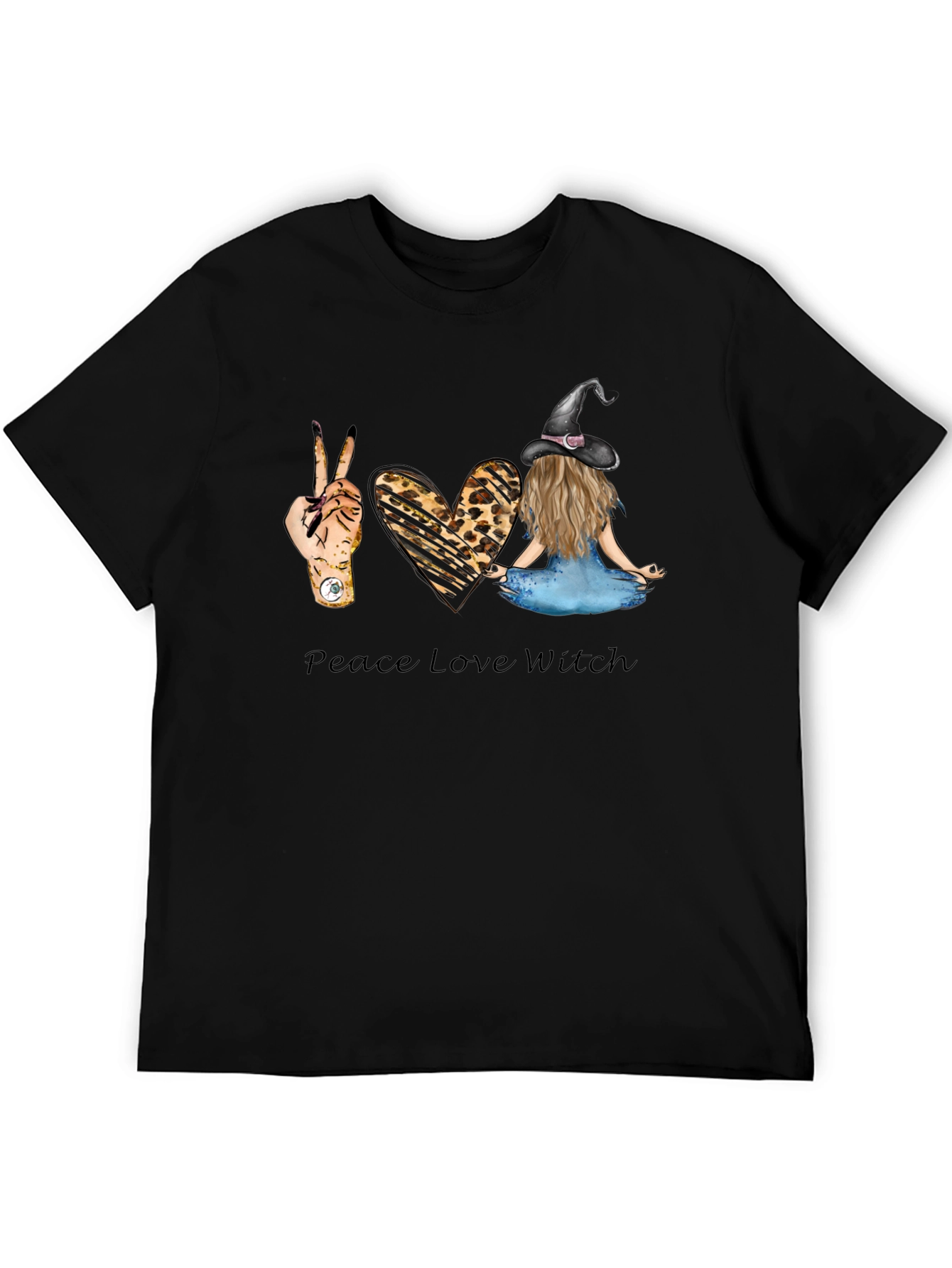 Peace Love Witch T-Shirt - Black Tee