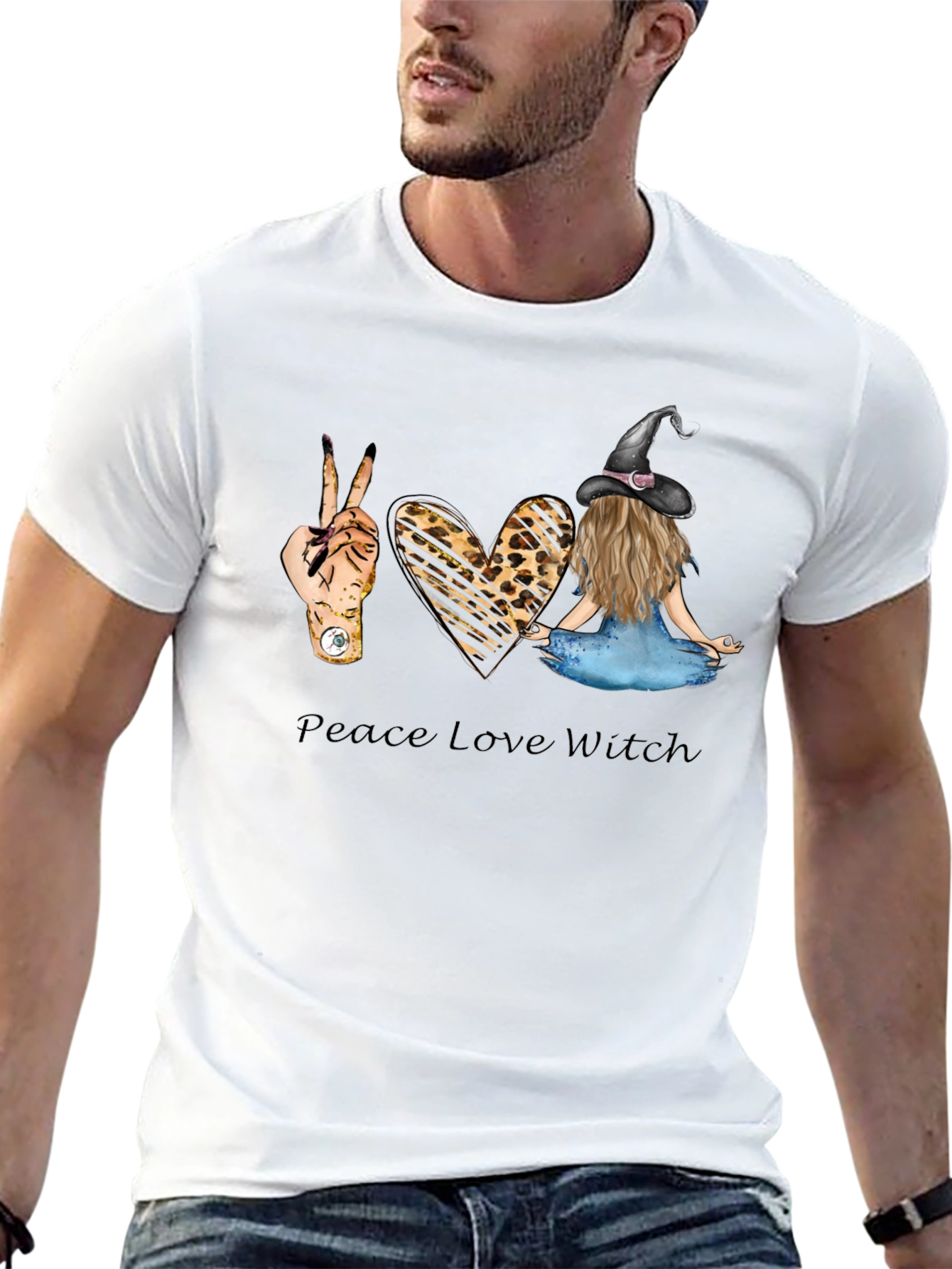 Peace Love Witch T-Shirt - Black Tee