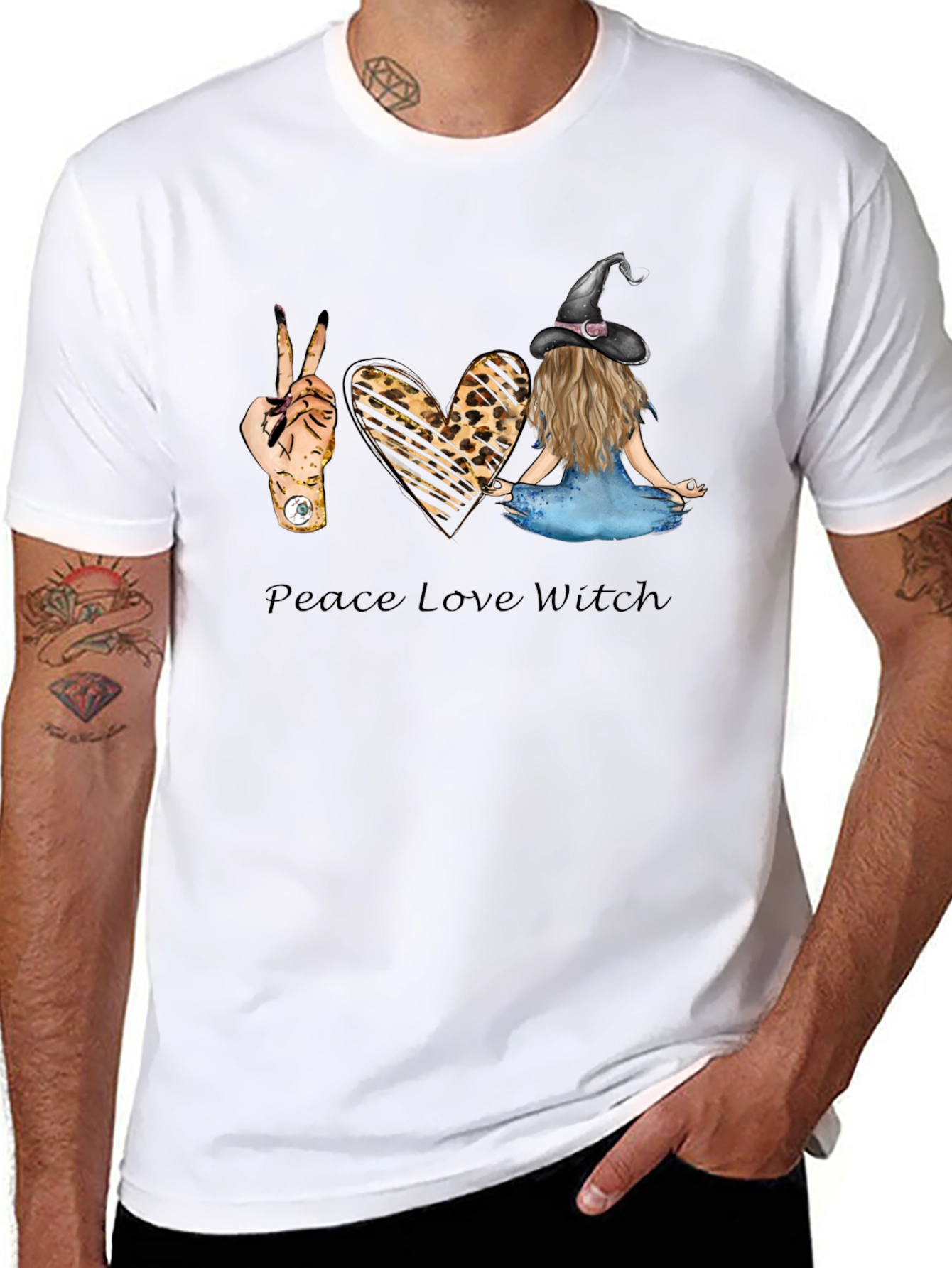 Peace Love Witch T-Shirt - Black Tee
