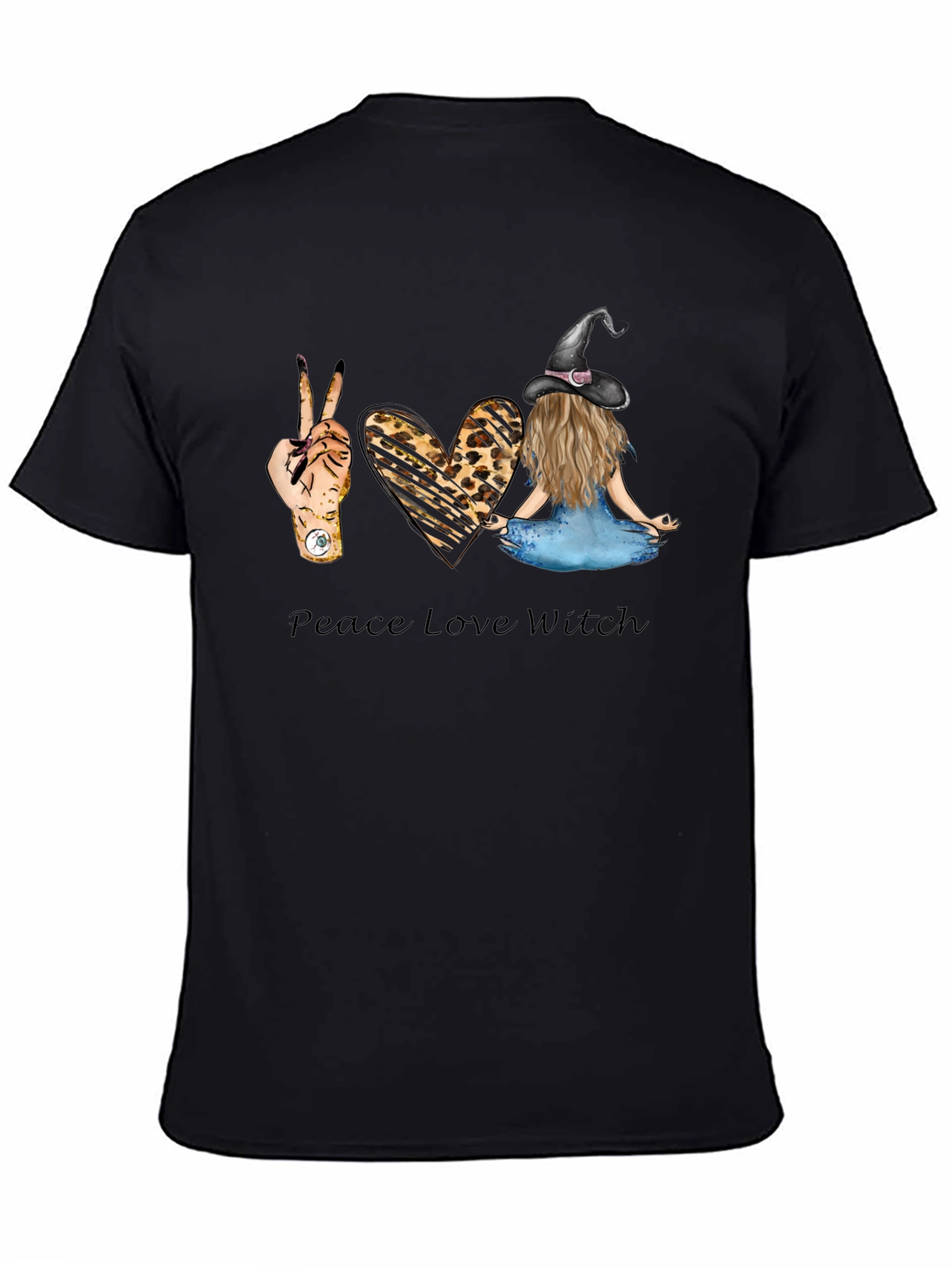 Peace Love Witch T-Shirt - Black Tee