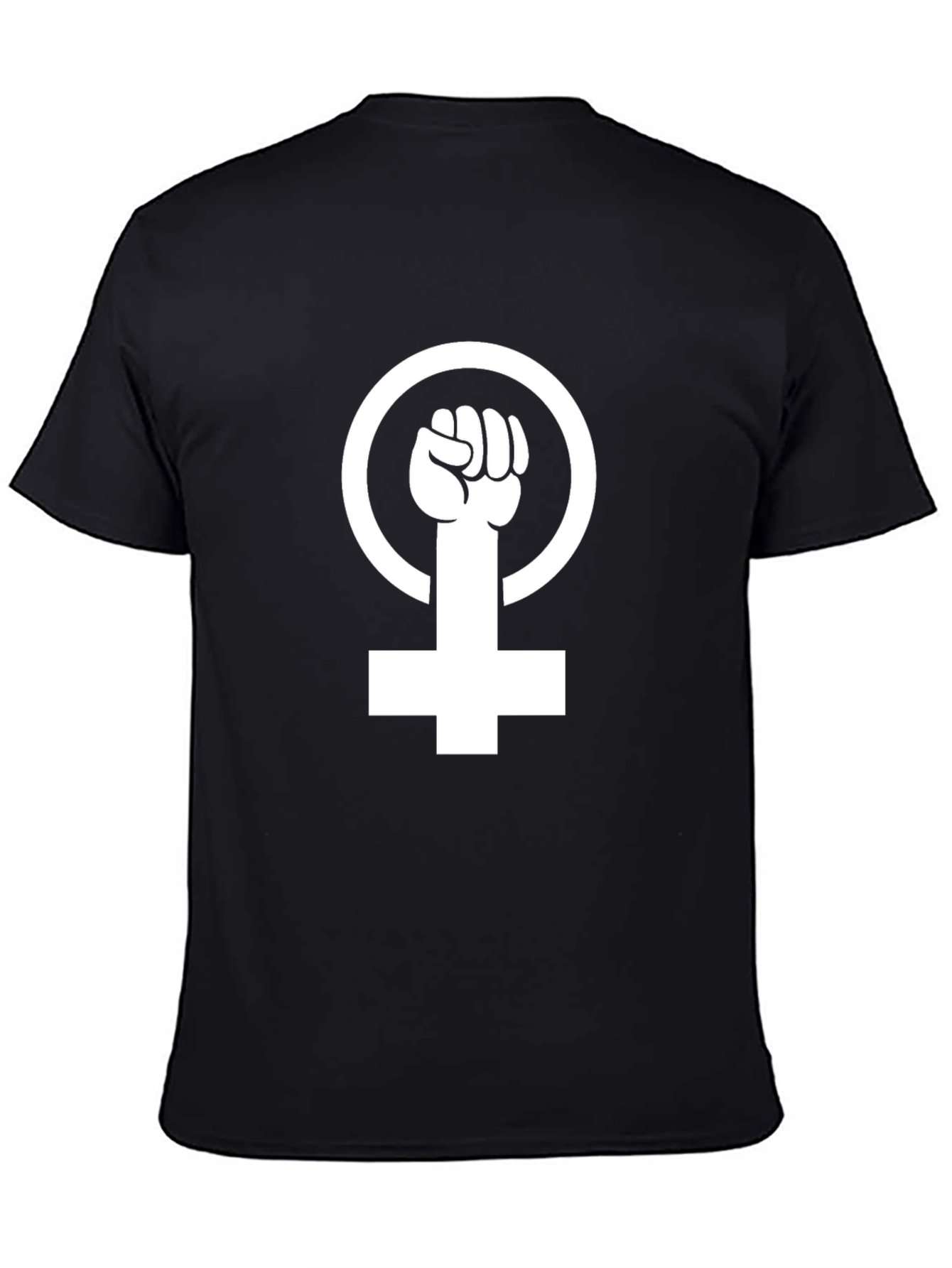 Feminist Fist Symbol Graphic T-Shirt - Black