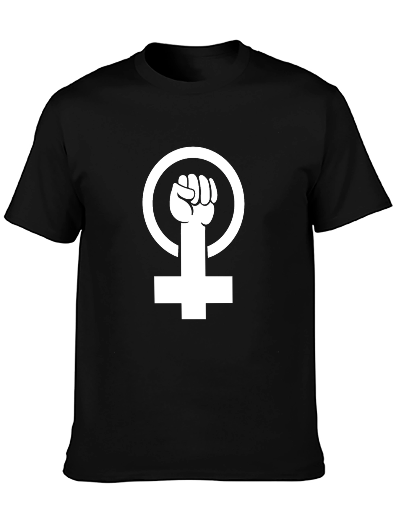 Feminist Fist Symbol Graphic T-Shirt - Black