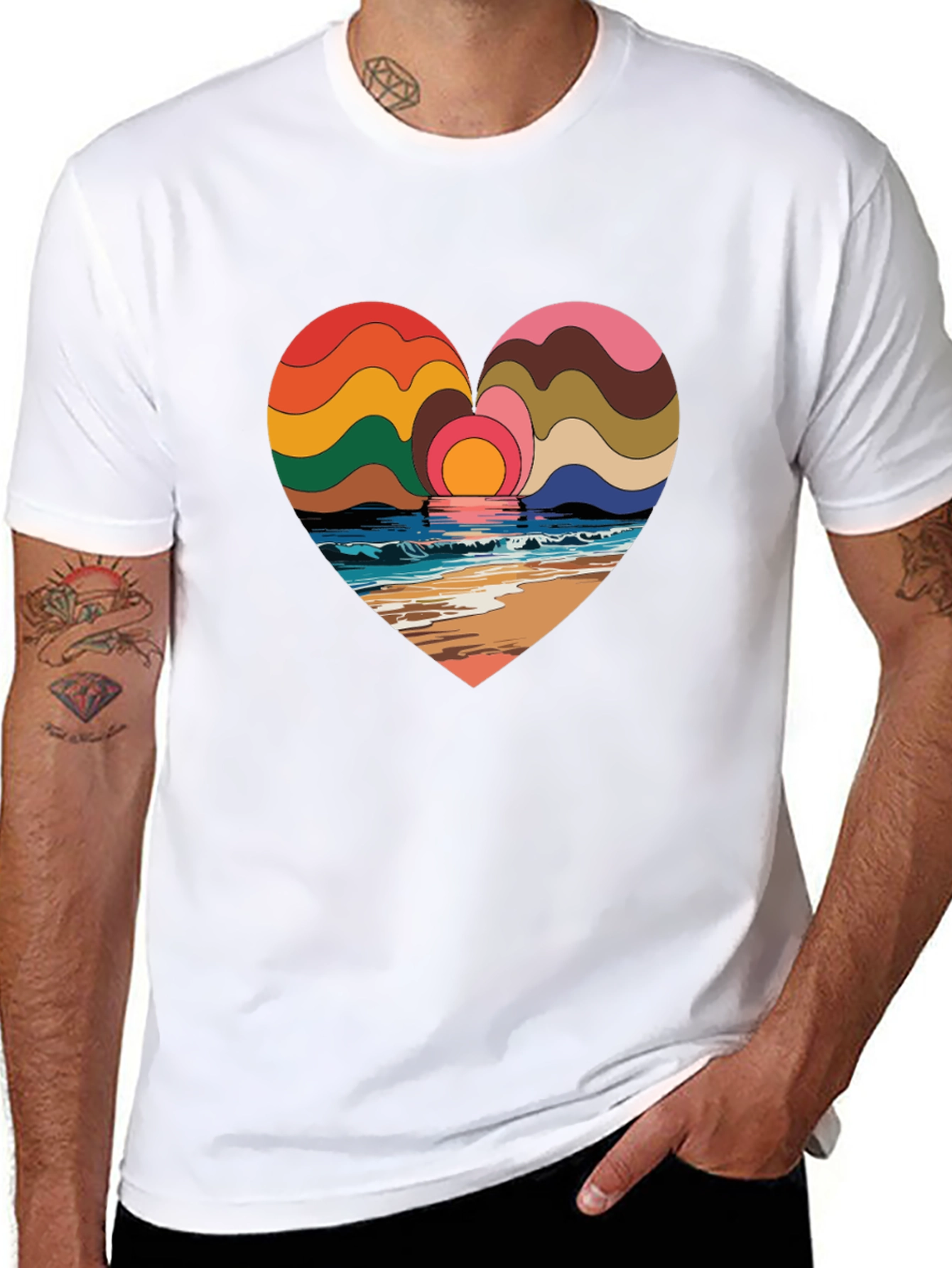 Heart Sunset Beach T-Shirt