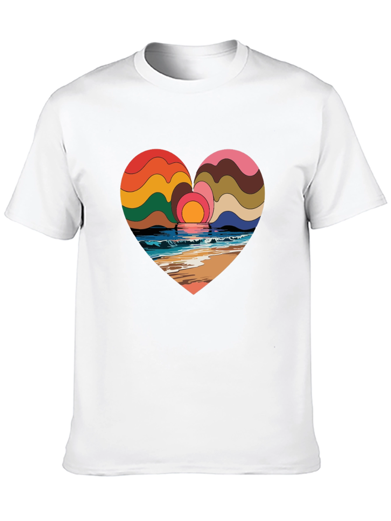 Heart Sunset Beach T-Shirt