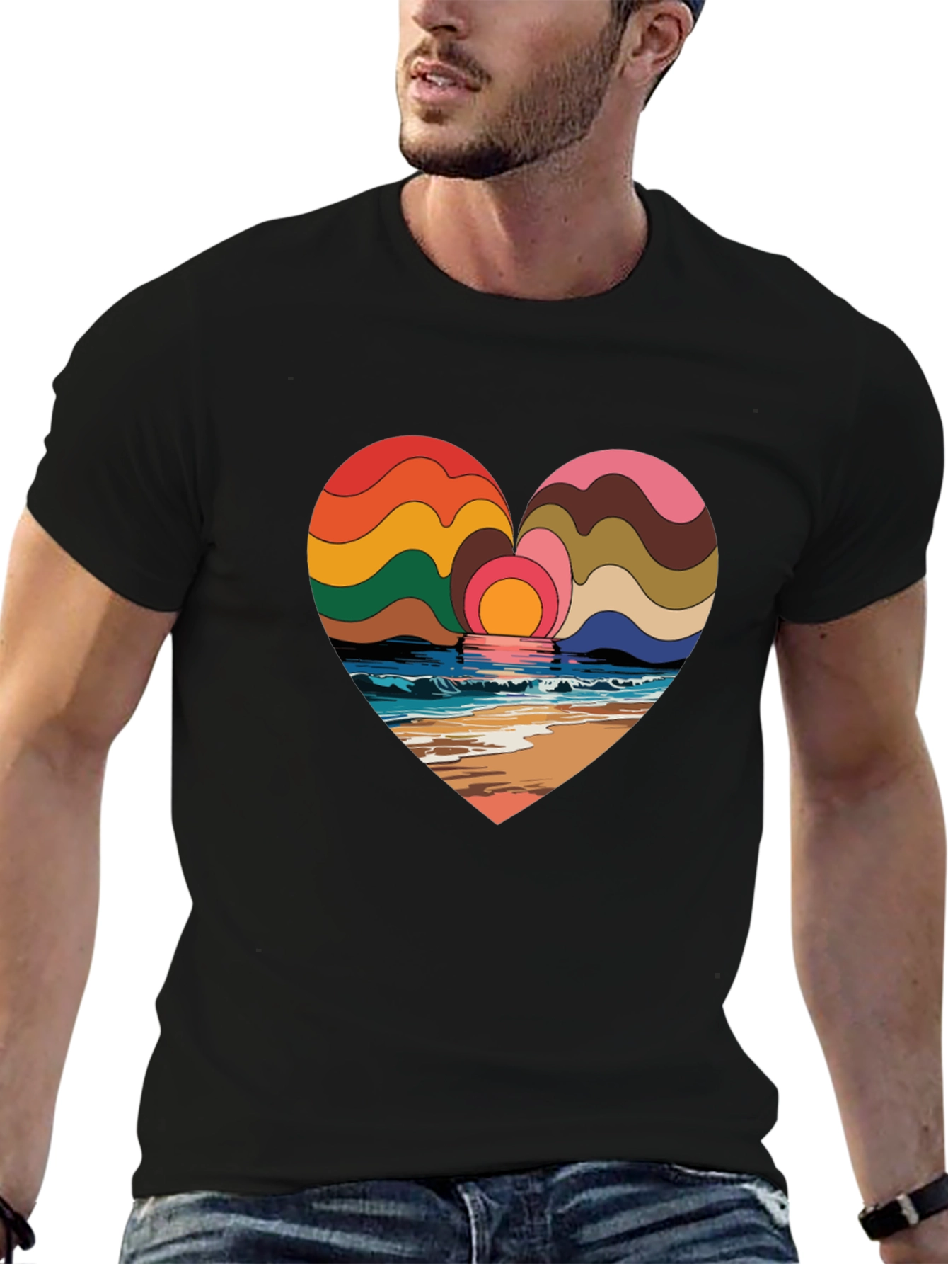 Heart Sunset Beach T-Shirt