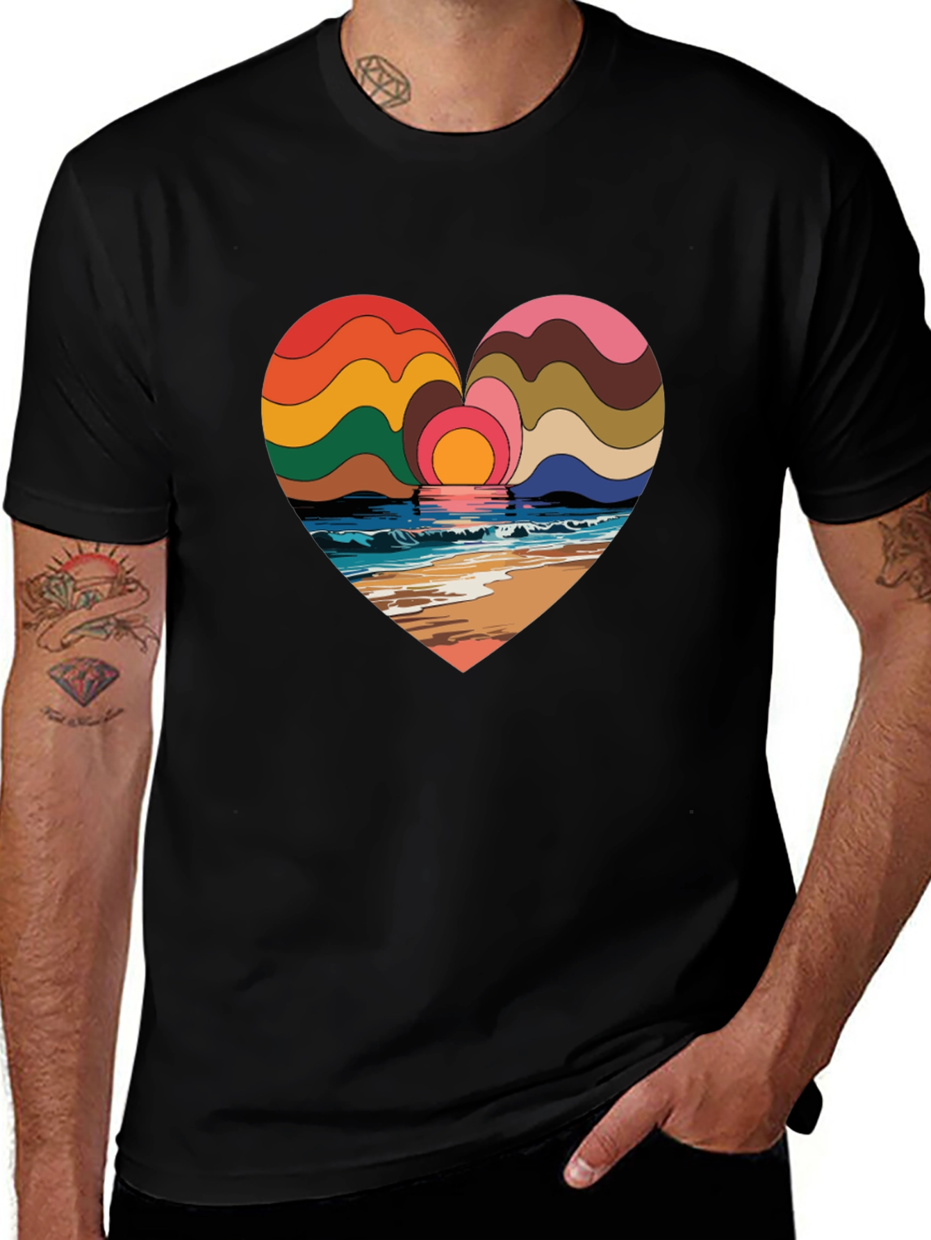 Heart Sunset Beach T-Shirt