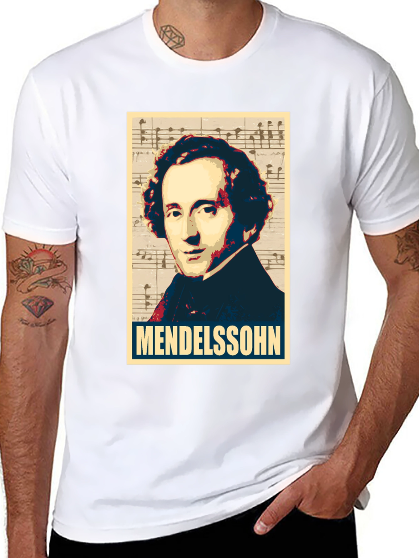 Mendelssohn Portrait Graphic Tee - Music Lovers T-Shirt