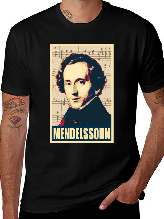 Mendelssohn Portrait Graphic Tee - Music Lovers T-Shirt