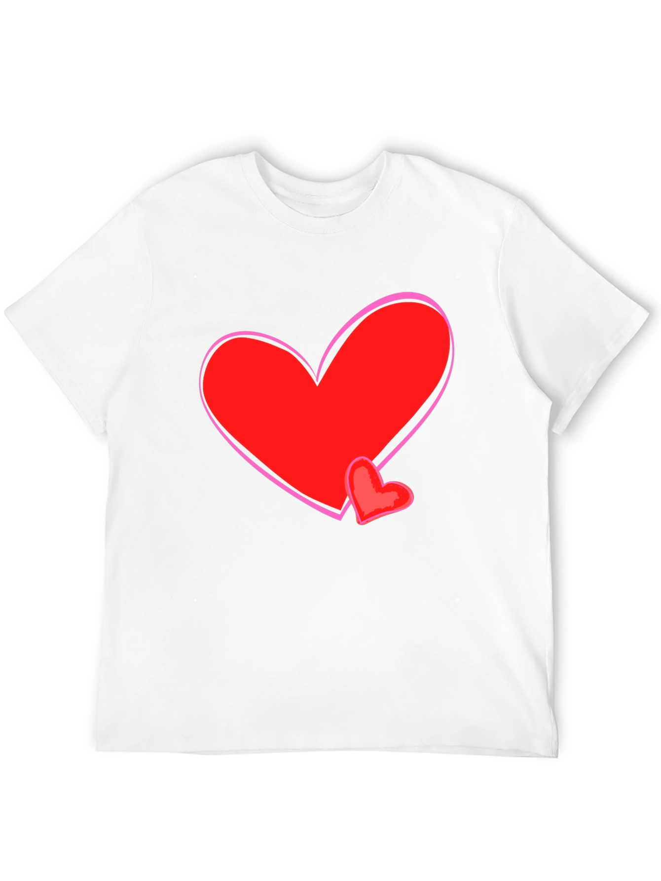 Heart Graphic T-Shirt - Black Cotton Casual Tee