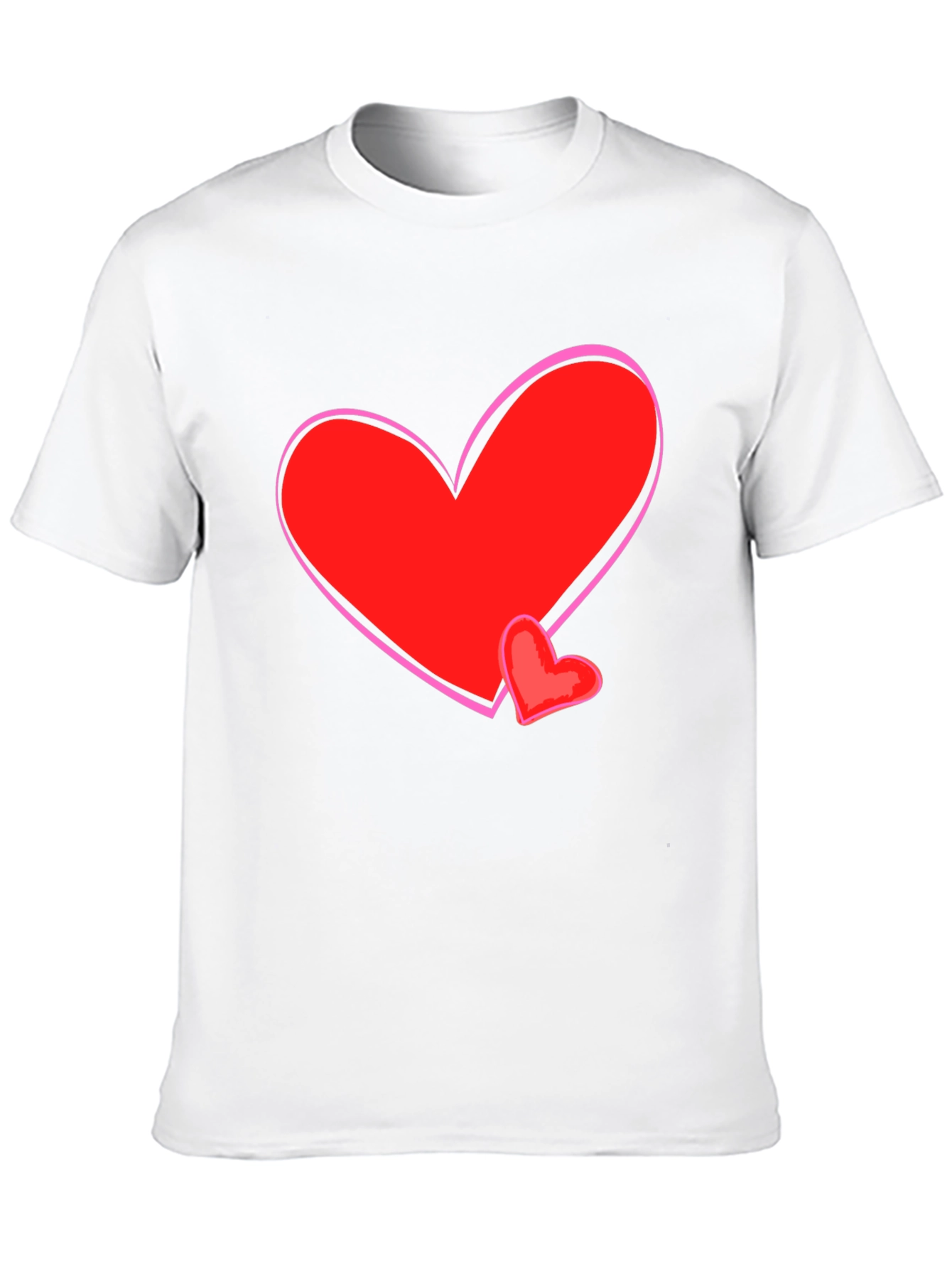 Heart Graphic T-Shirt - Black Cotton Casual Tee