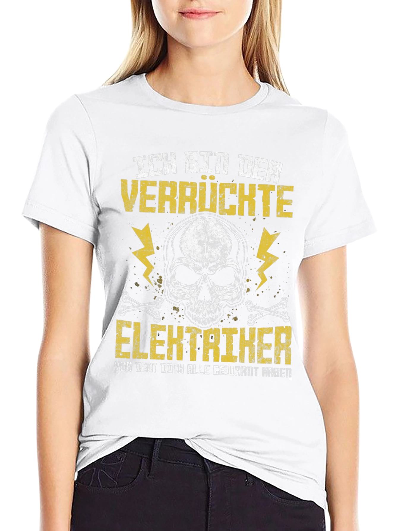 Crazy Electrician Skull T-Shirt - Funny Graphic Tee