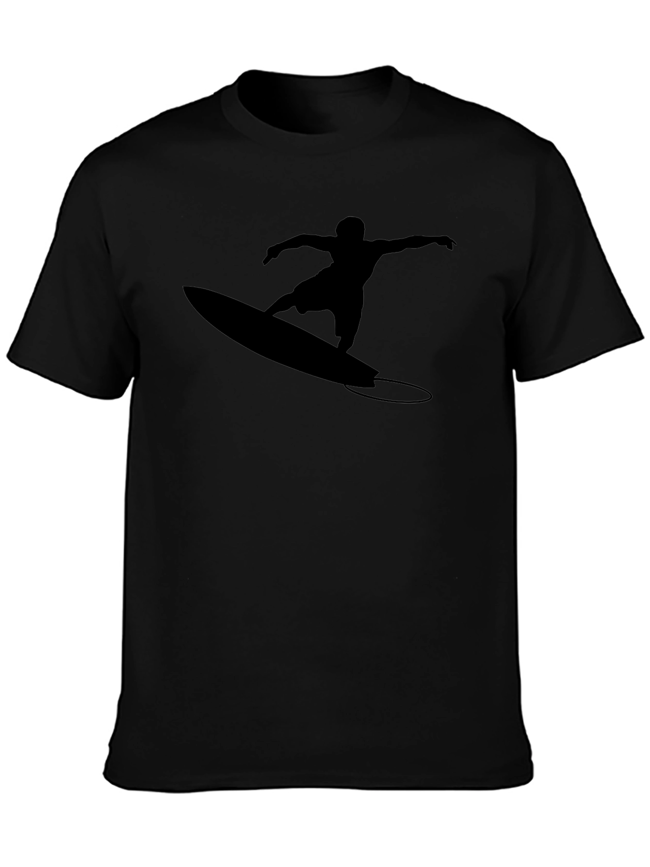 Surfer Silhouette Black T-Shirt