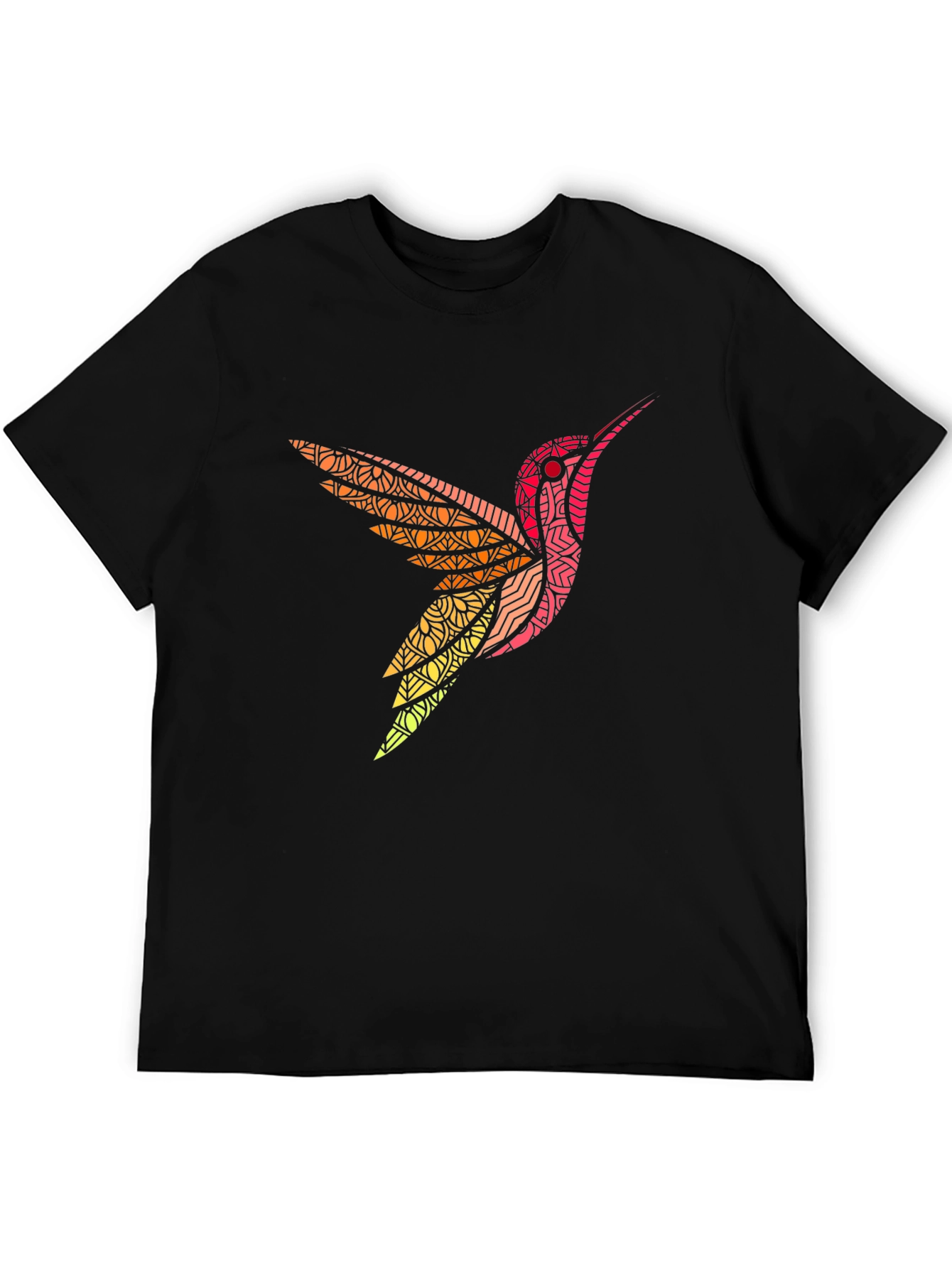 Hummingbird Graphic Print Mens Black T-Shirt