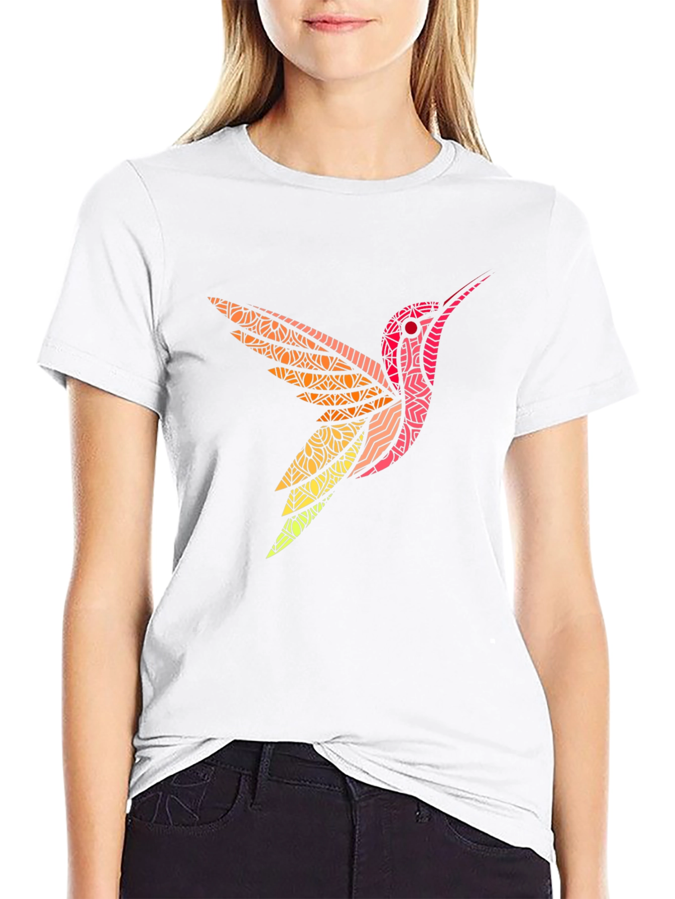Hummingbird Graphic Print Mens Black T-Shirt