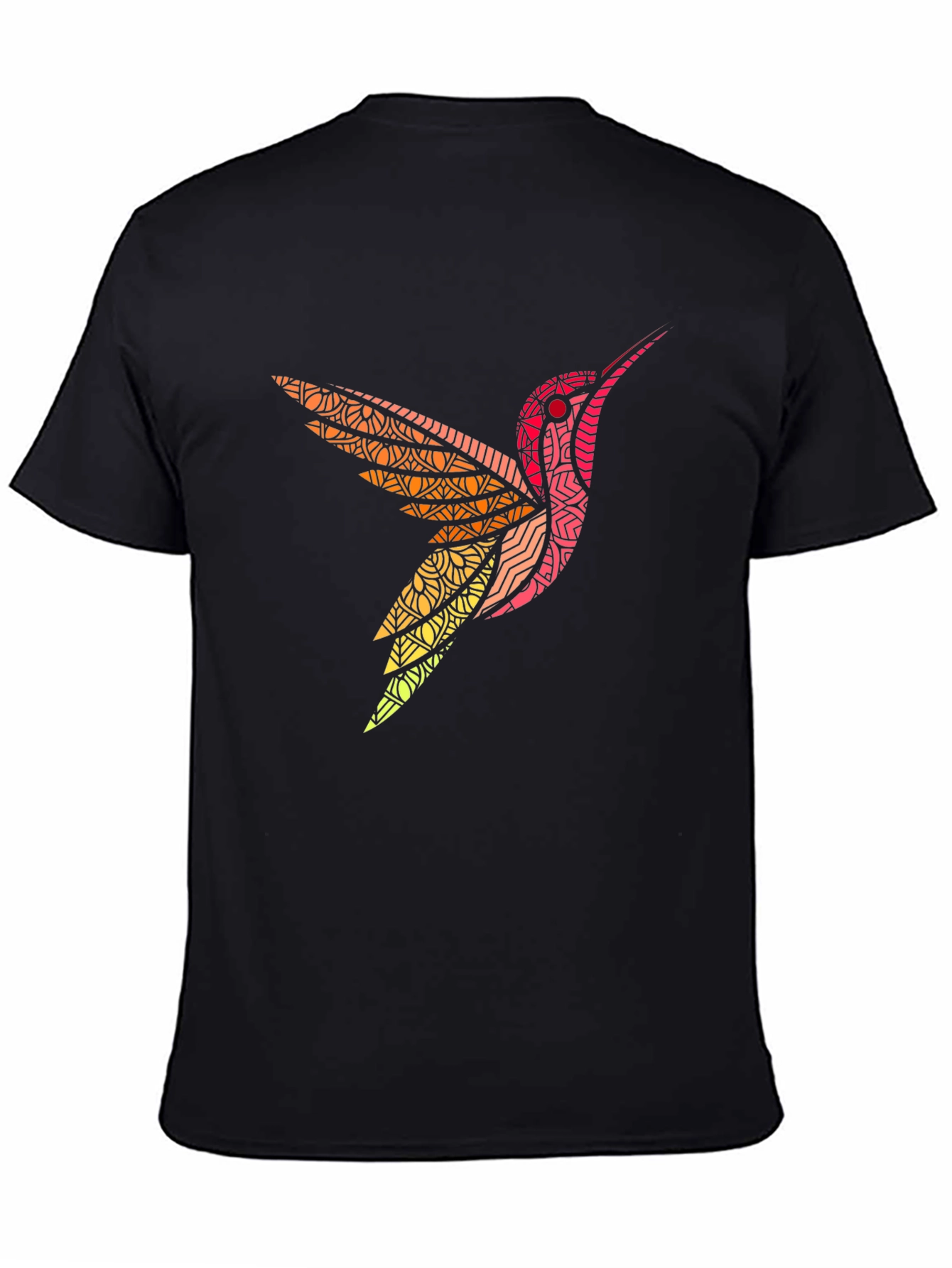 Hummingbird Graphic Print Mens Black T-Shirt