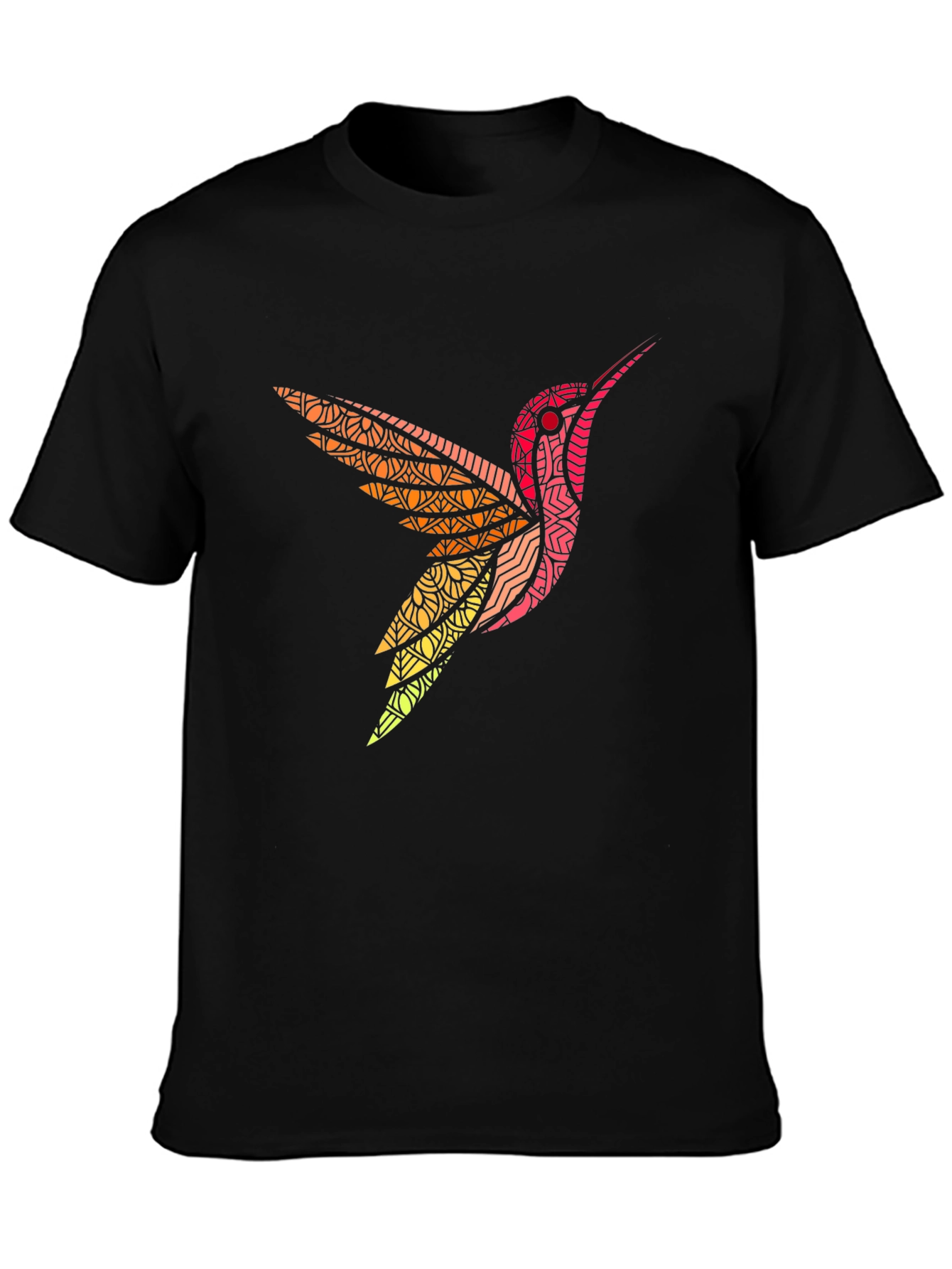 Hummingbird Graphic Print Mens Black T-Shirt