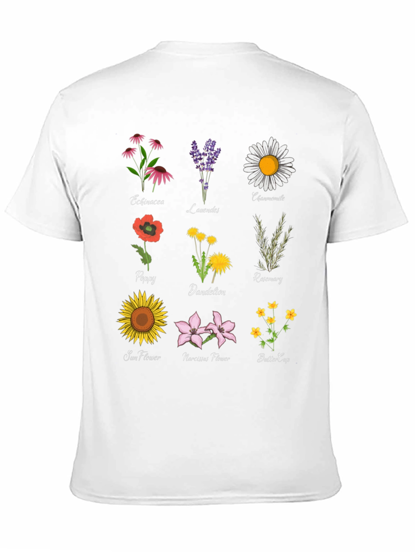 Botanical Print T-Shirt: Floral Herb Garden Tee