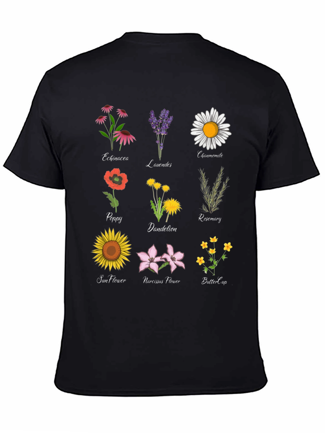 Botanical Print T-Shirt: Floral Herb Garden Tee