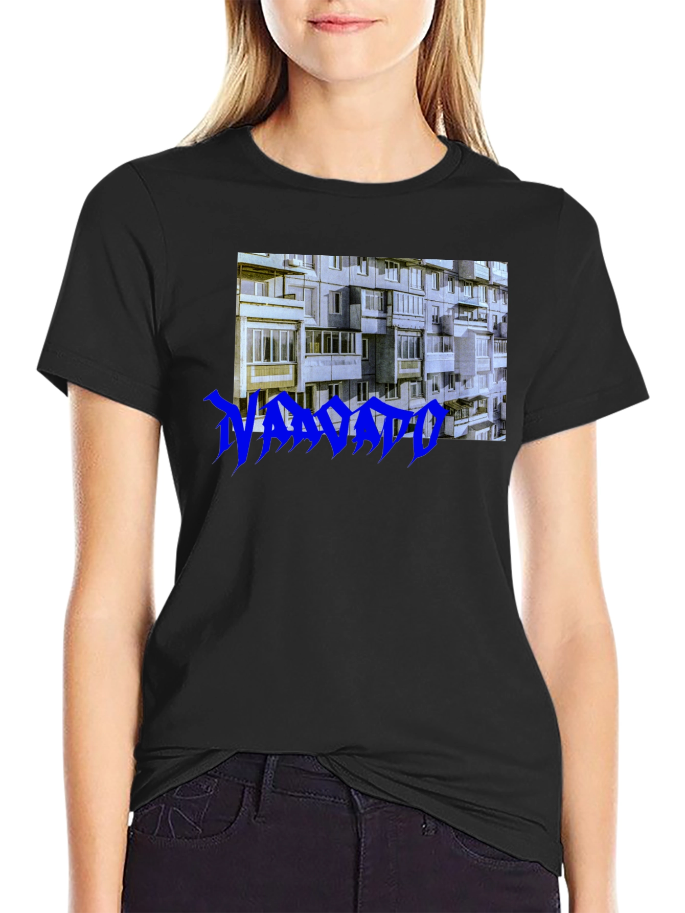 Urban Concrete T-Shirt - Blue Text Design