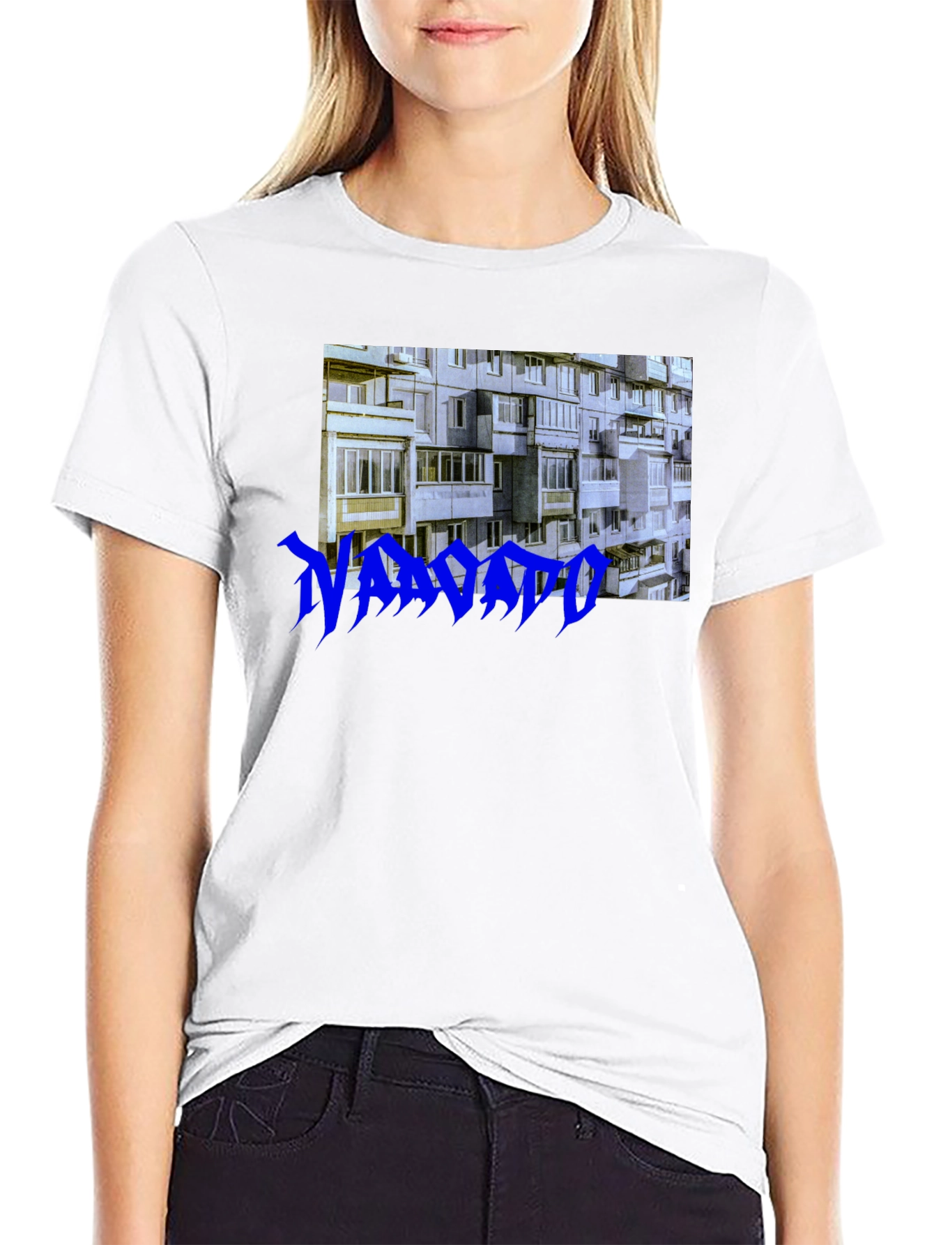 Urban Concrete T-Shirt - Blue Text Design