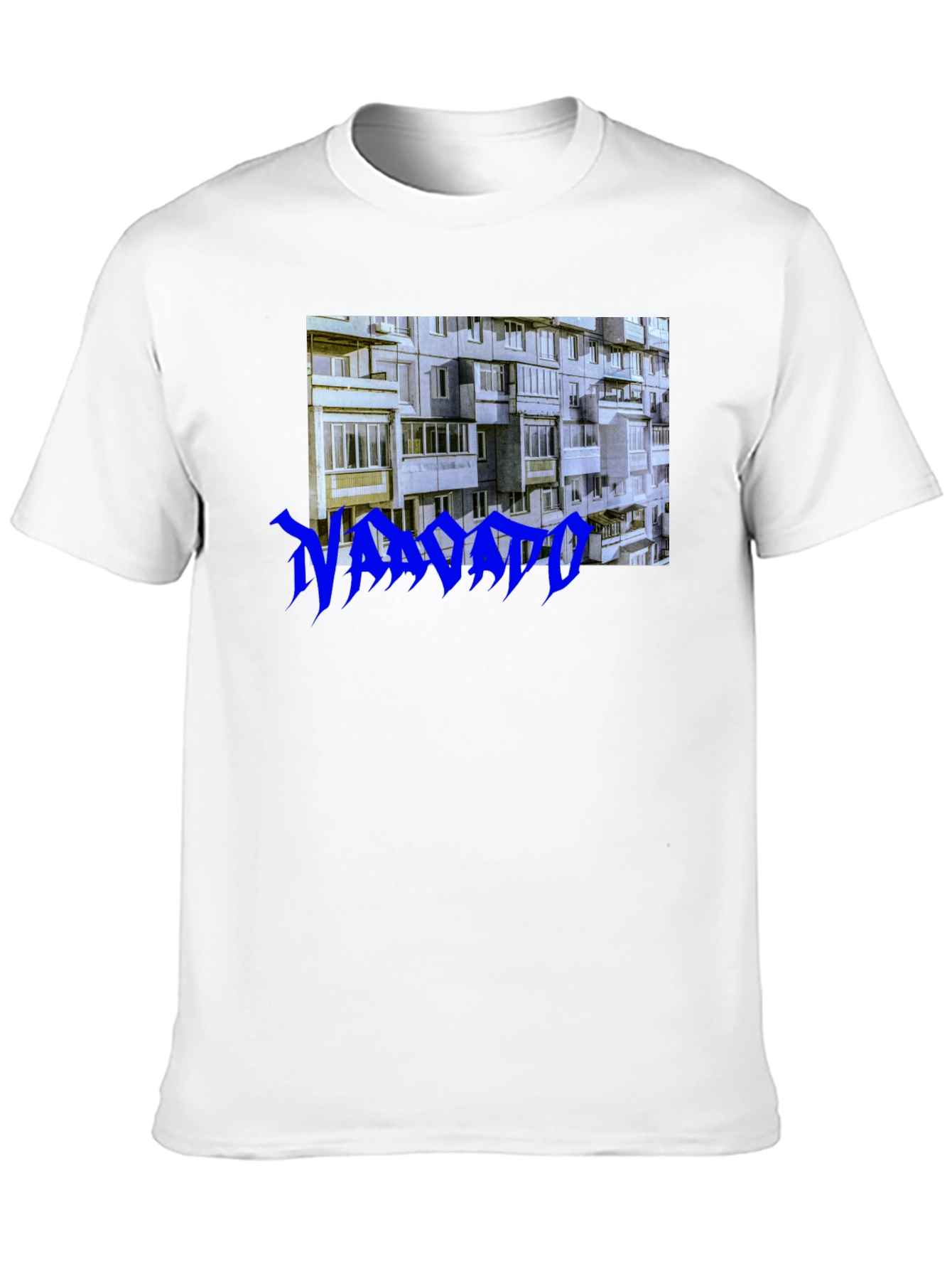 Urban Concrete T-Shirt - Blue Text Design