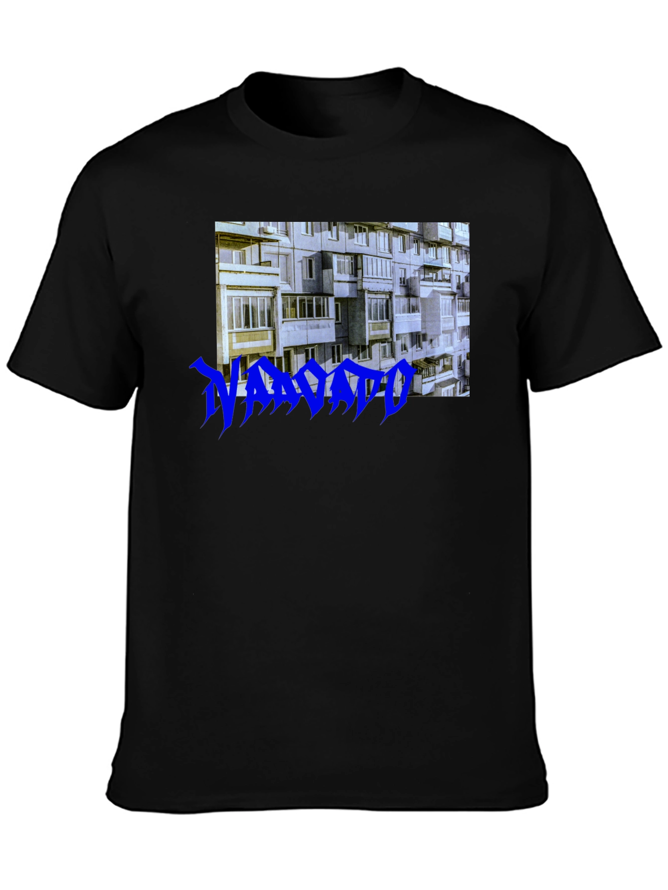 Urban Concrete T-Shirt - Blue Text Design
