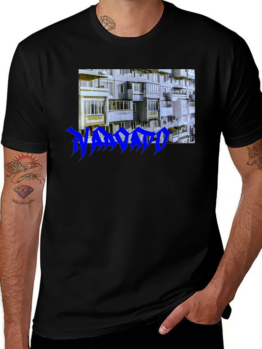 Urban Concrete T-Shirt - Blue Text Design