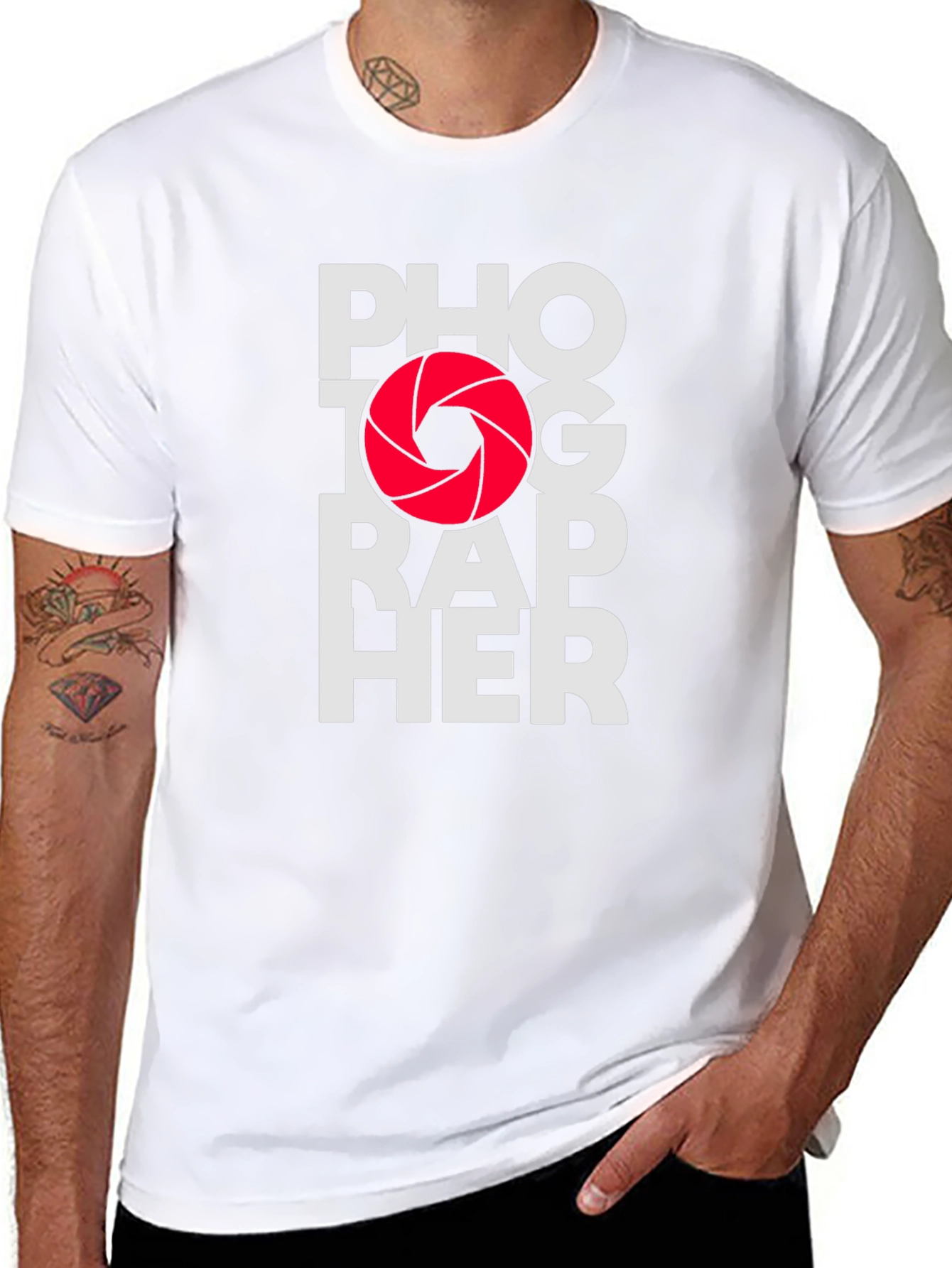 Photographer Graphic Print Black T-Shirt