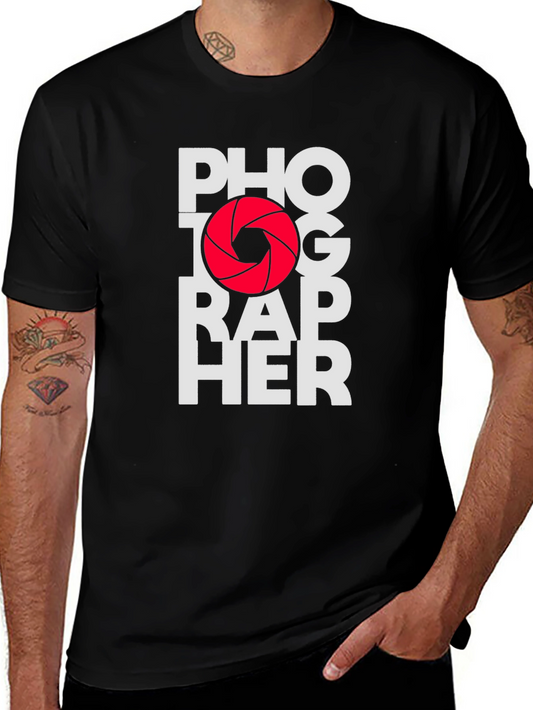 Photographer Graphic Print Black T-Shirt