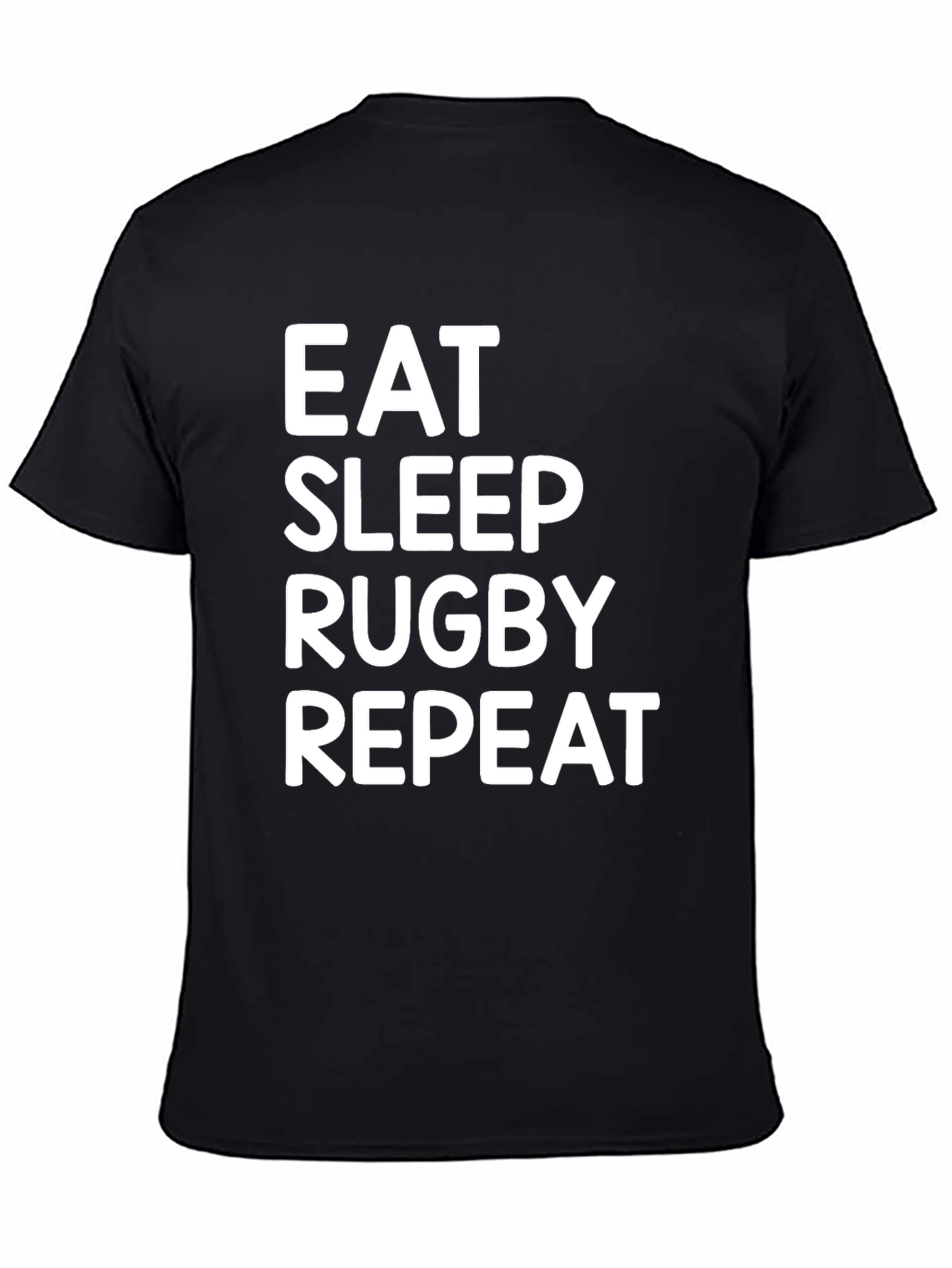 Eat Sleep Rugby Repeat Black T-Shirt