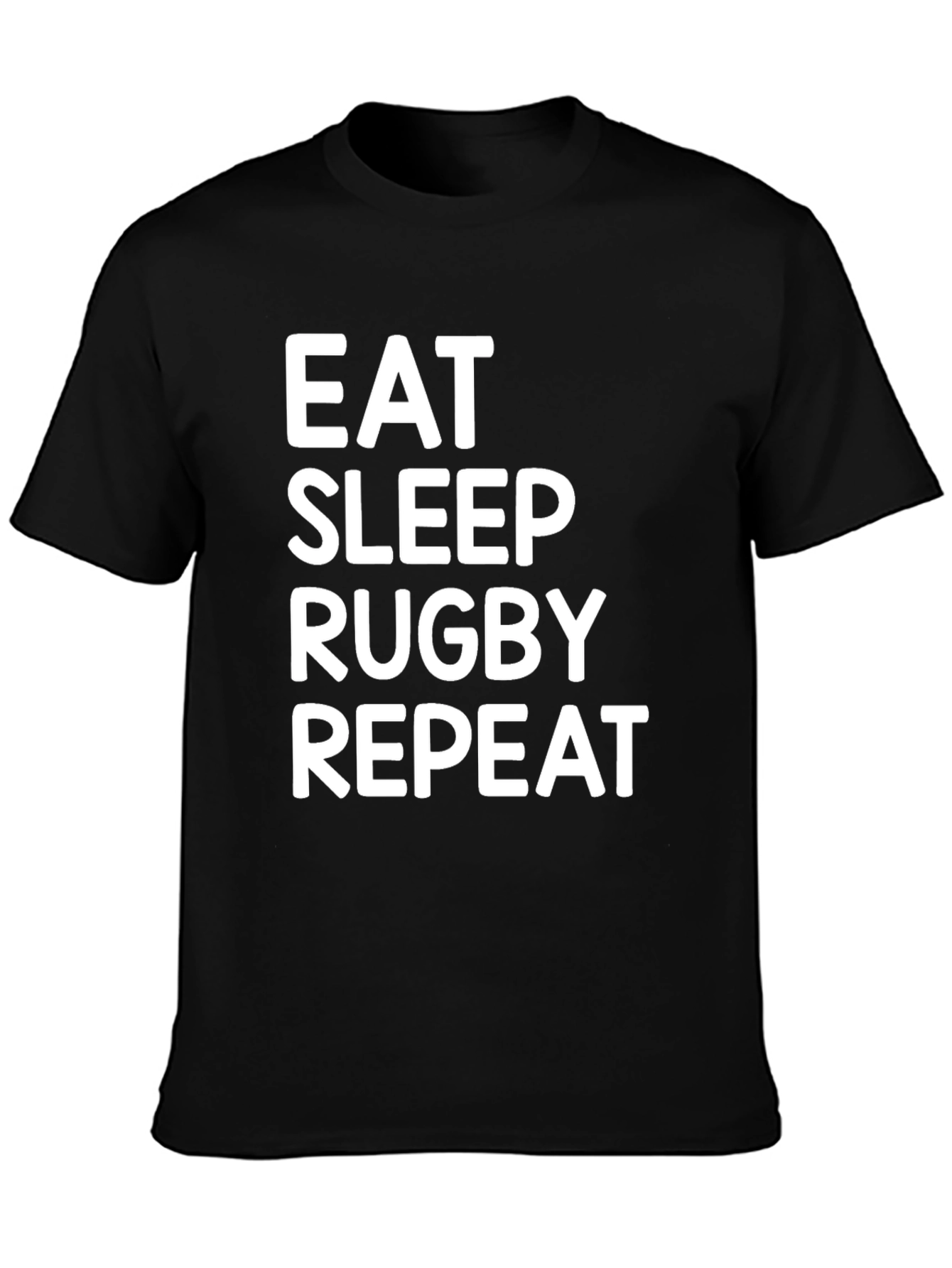 Eat Sleep Rugby Repeat Black T-Shirt