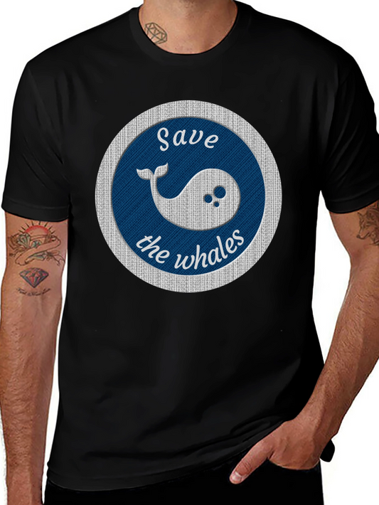 Save the Whales Graphic Tee - Black