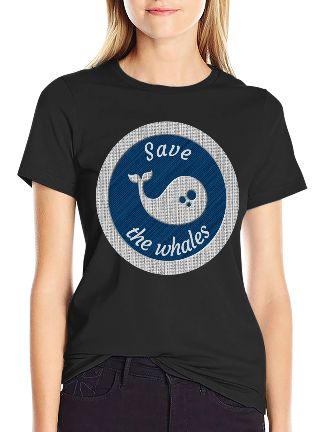 Save the Whales Graphic Tee - Black