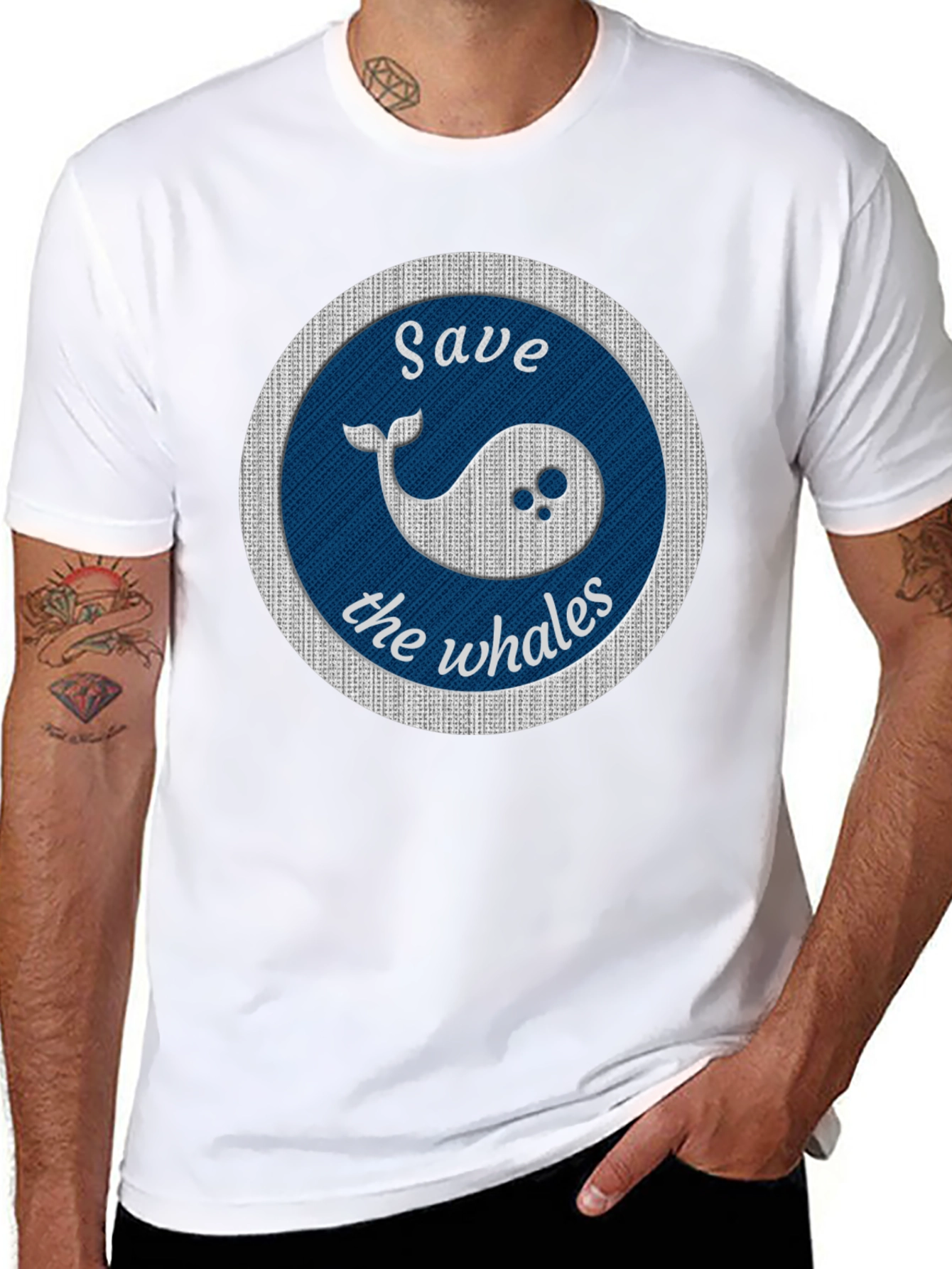 Save the Whales Graphic Tee - Black