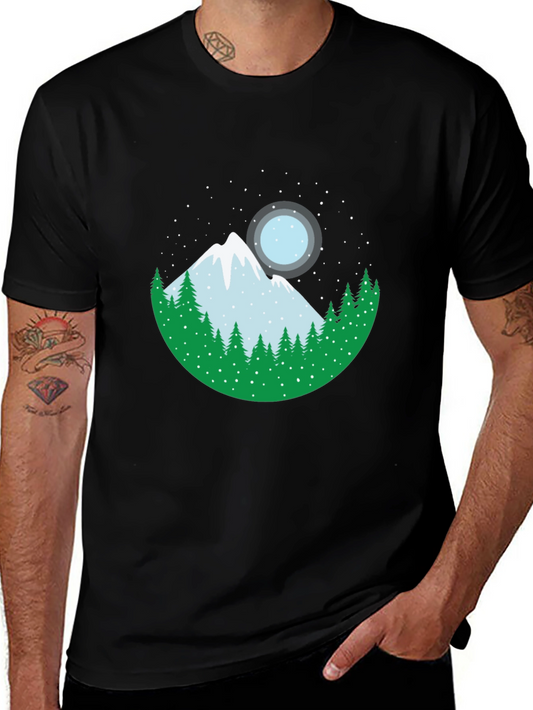 Mountain & Moon Graphic Tee - Black
