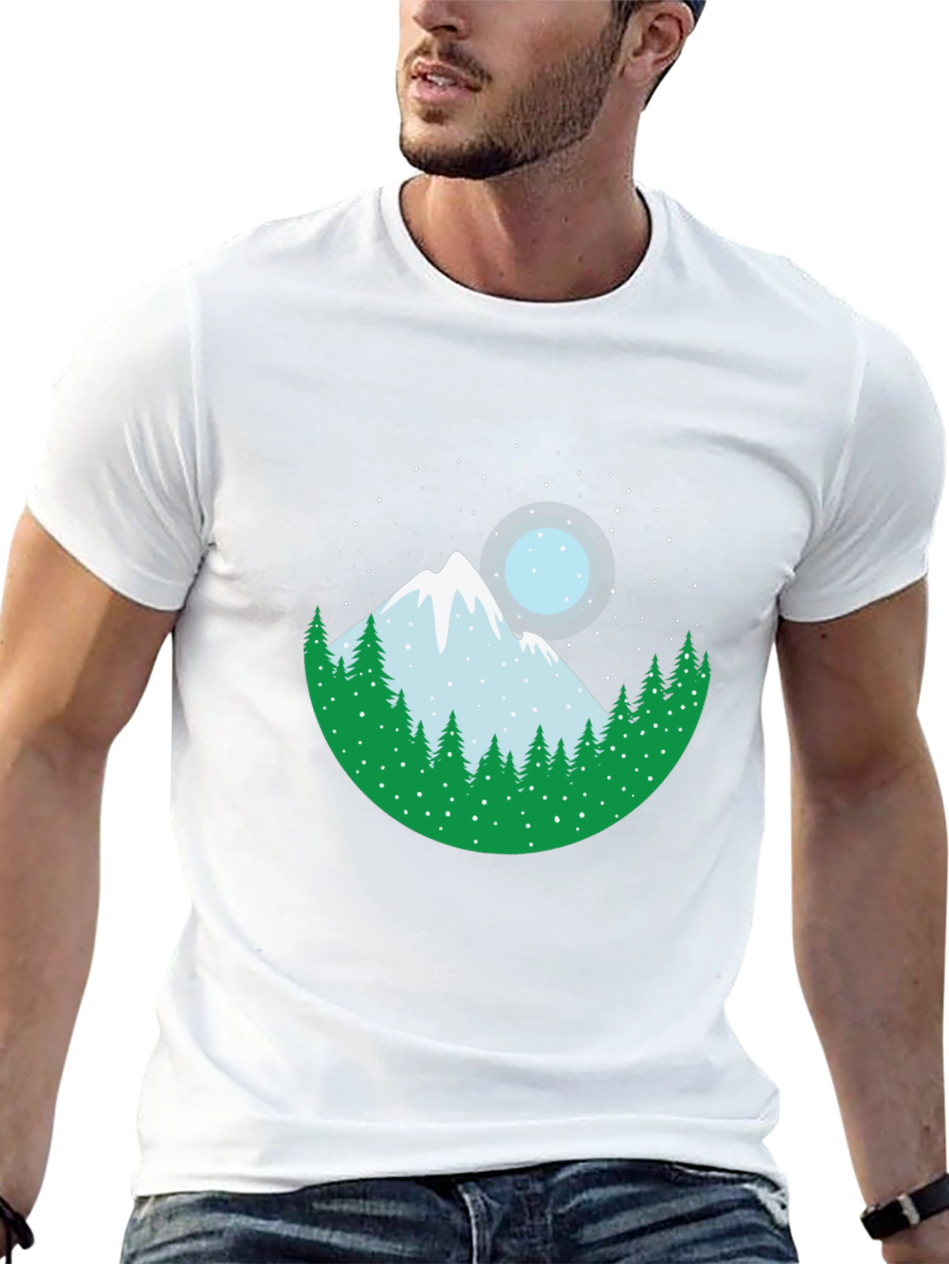 Mountain & Moon Graphic Tee - Black