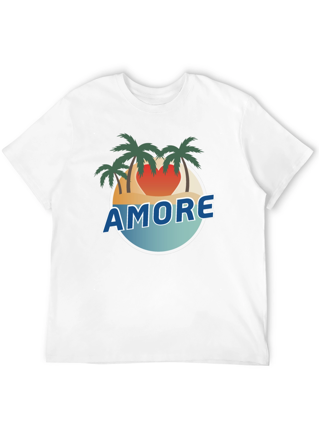 Amore Beach Scene Black T-Shirt