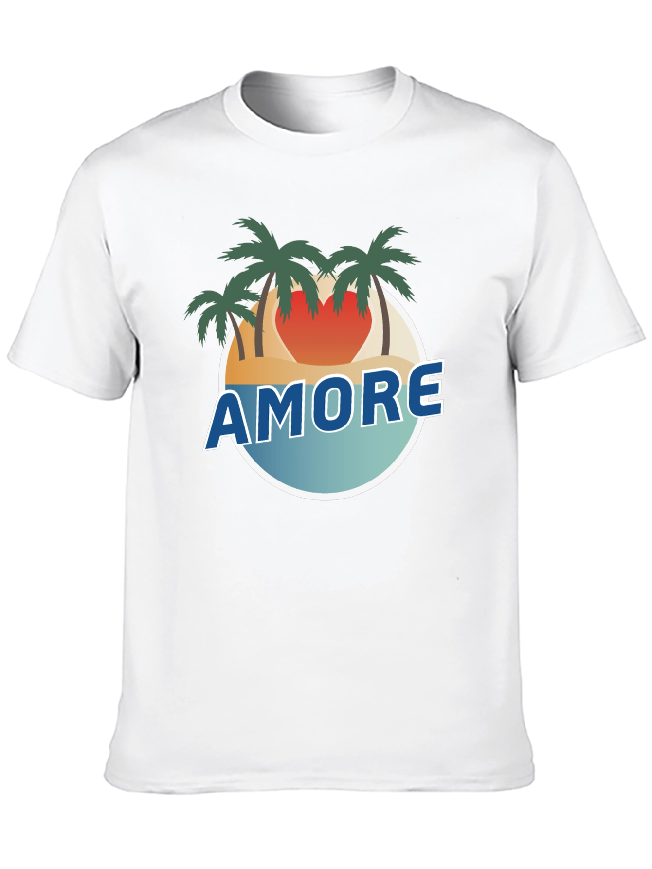 Amore Beach Scene Black T-Shirt