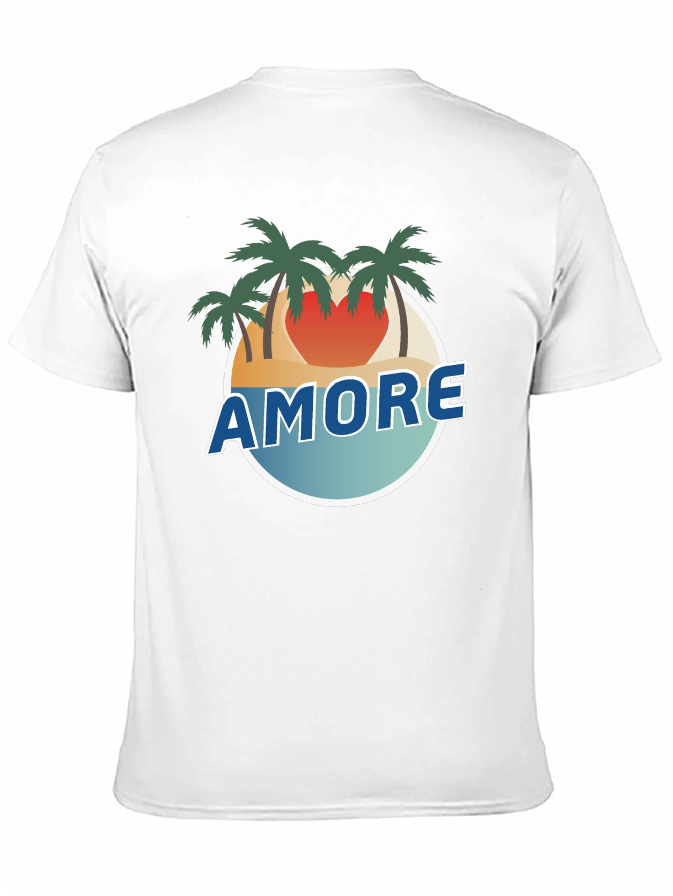Amore Beach Scene Black T-Shirt