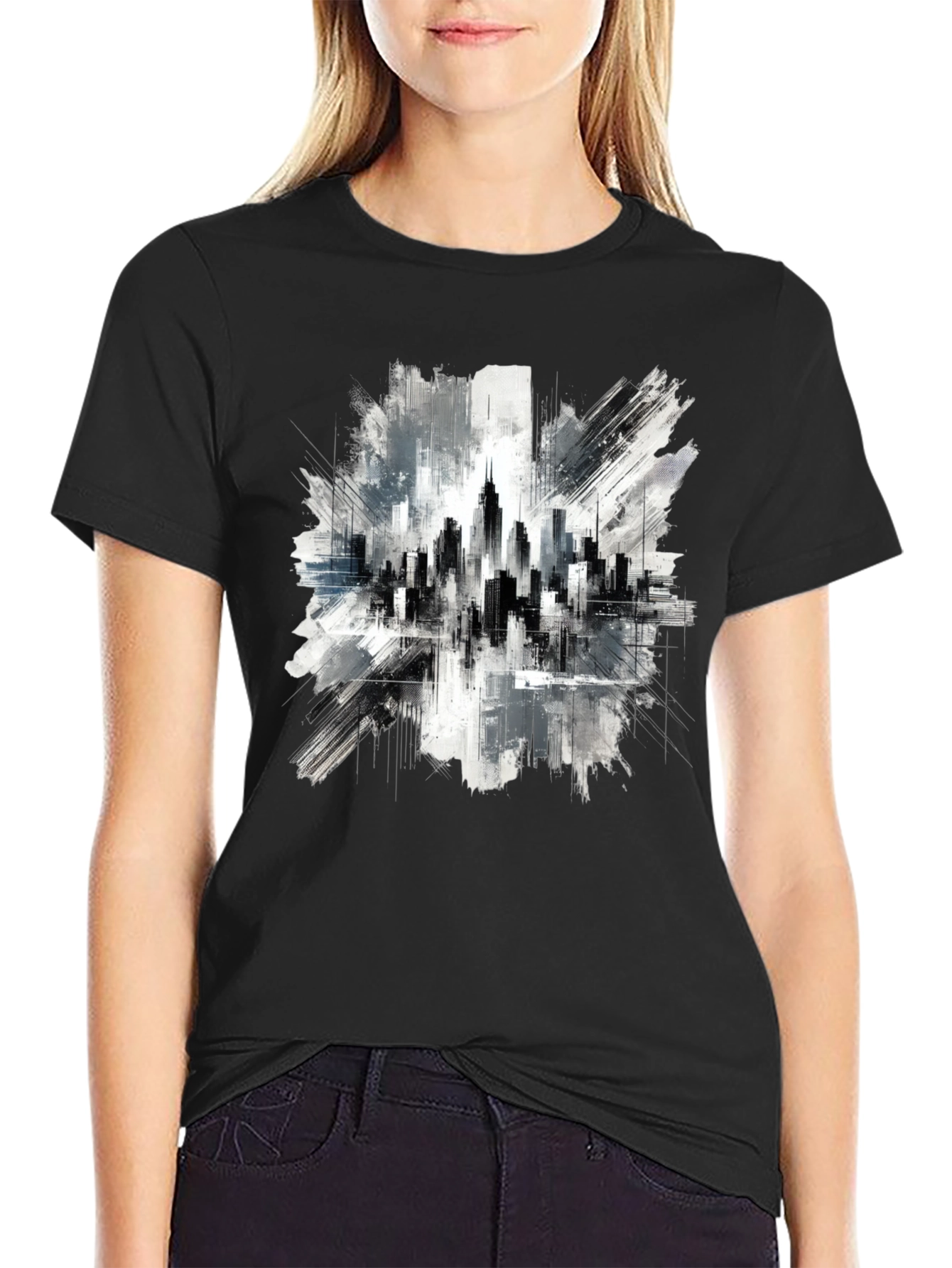 Cityscape Graphic Tee - Urban Art Style