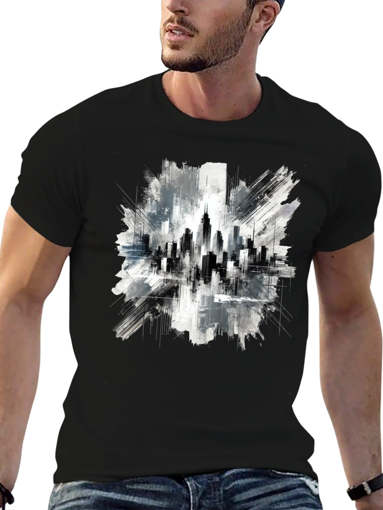 Cityscape Graphic Tee - Urban Art Style