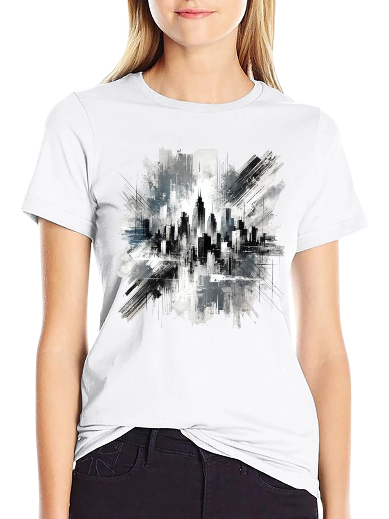 Cityscape Graphic Tee - Urban Art Style