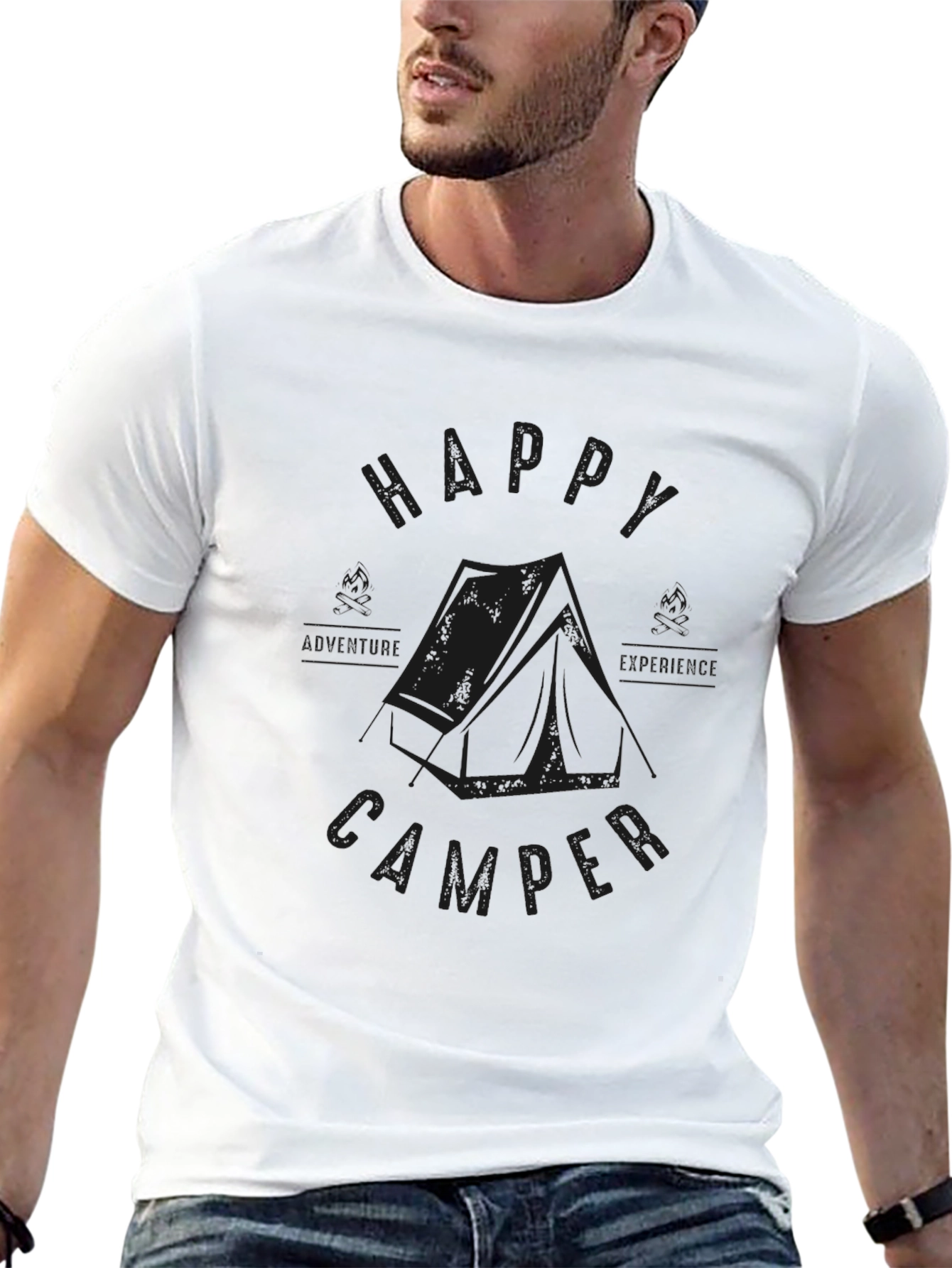 Happy Camper Graphic T-Shirt - Outdoor Adventure Tee