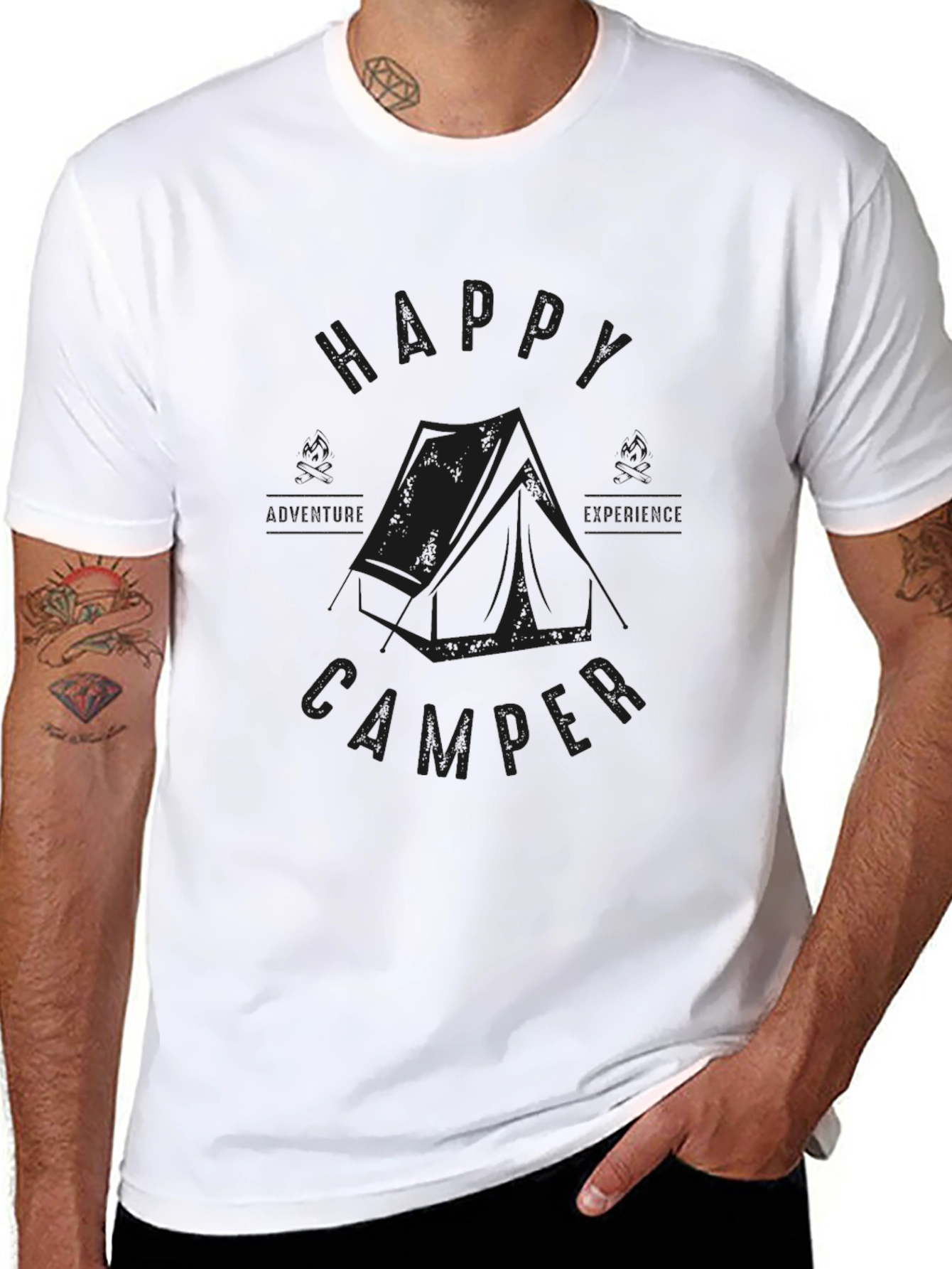 Happy Camper Graphic T-Shirt - Outdoor Adventure Tee