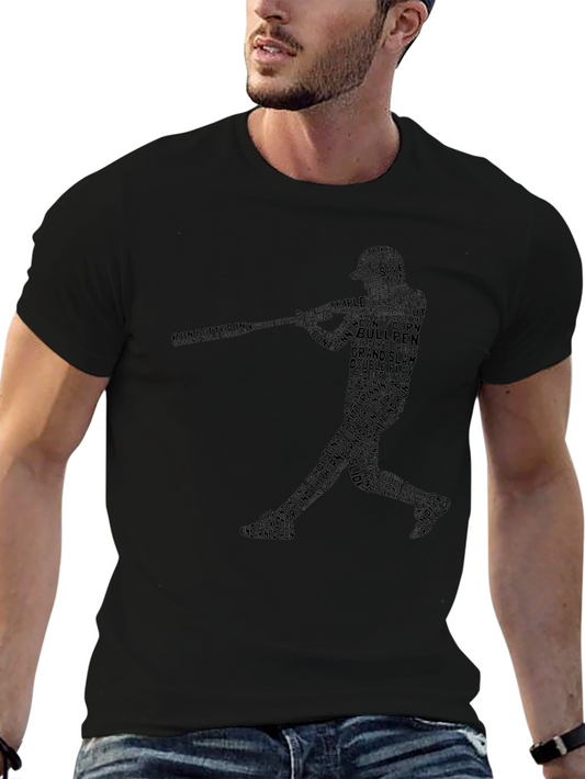Baseball Silhouette Word Art T-Shirt