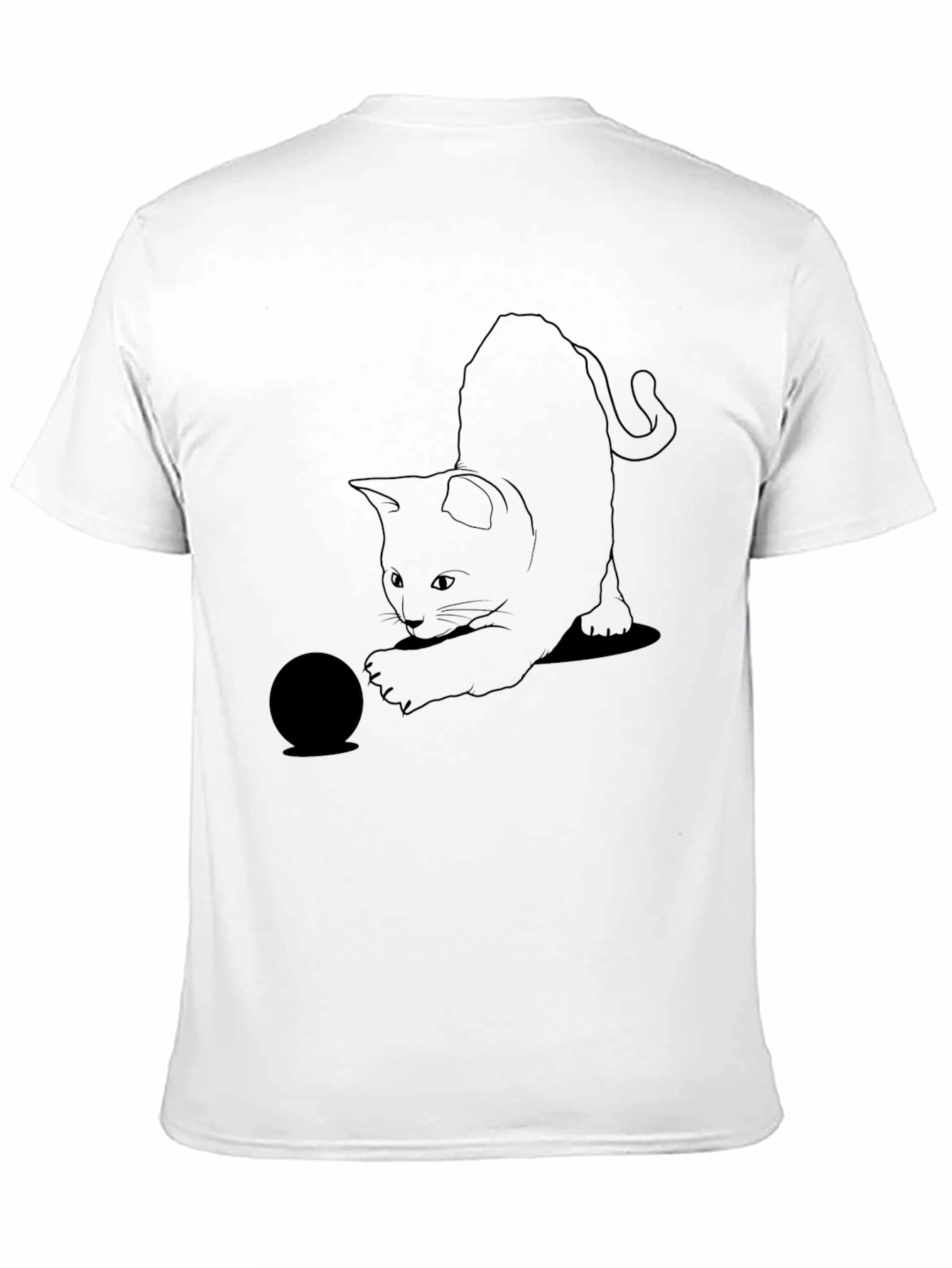 Black Cat Playing T-Shirt - Unique Graphic Tee