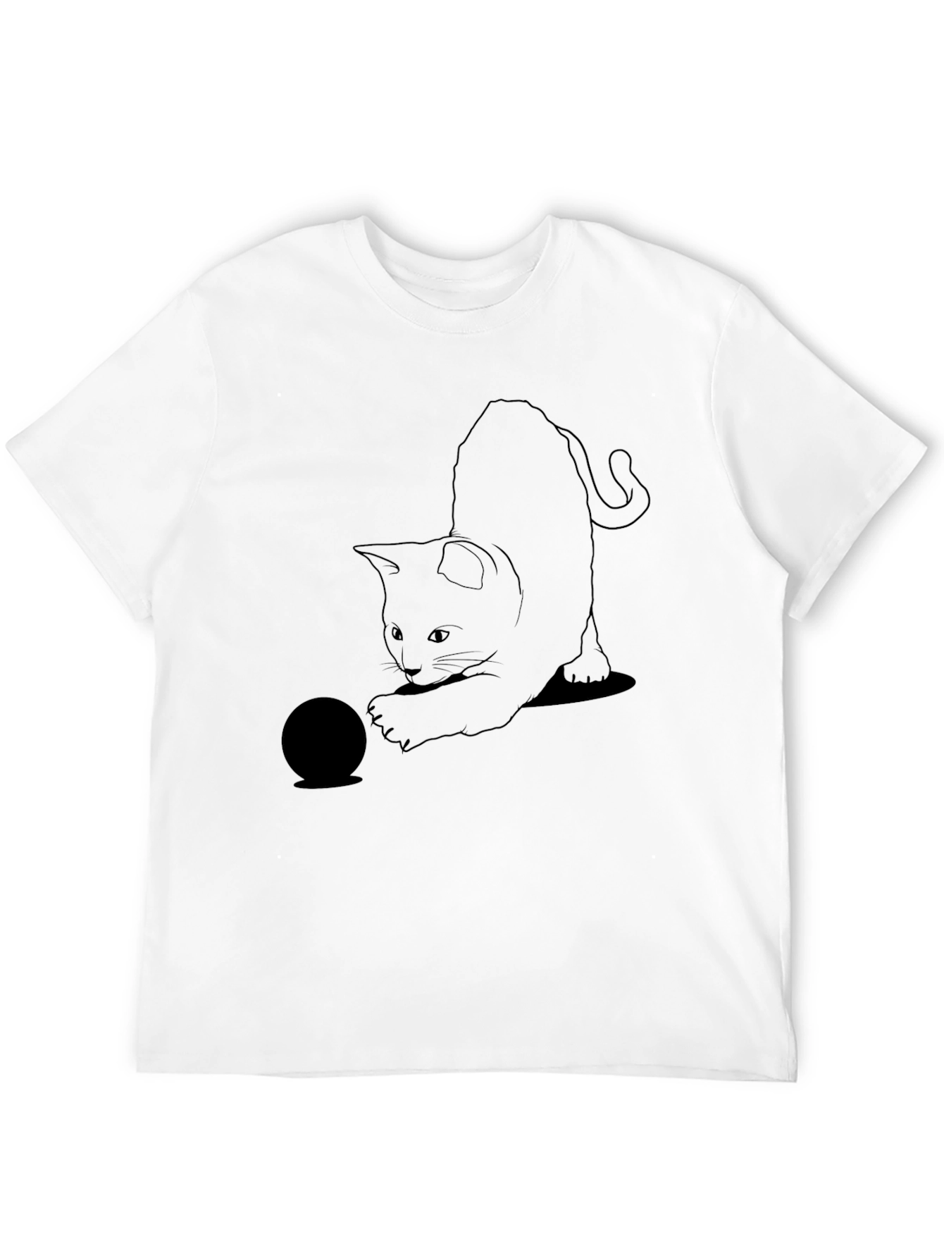Black Cat Playing T-Shirt - Unique Graphic Tee