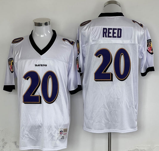 Men's Baltimore Ravens Ed Reed Mitchell & Ness White Legacy Replica Player Jerseys