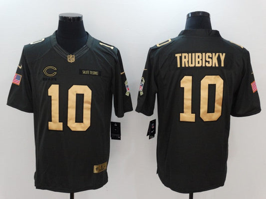 Men's Chicago Bears Mitch Trubisky #10 Black Game Jerseys